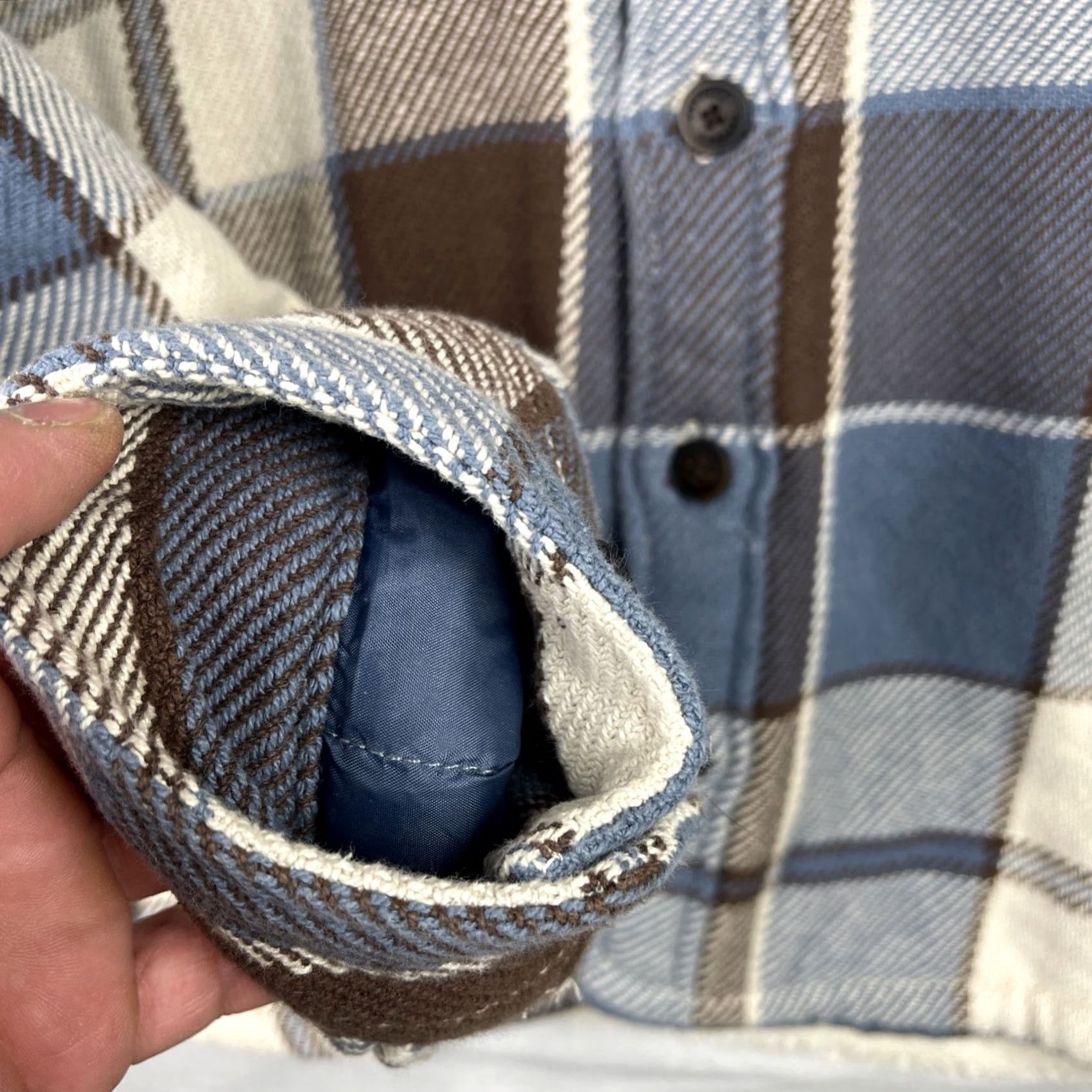 FatFace Fat Face Jacket Mens XL Blue Plaid Shacket Sherpa Lined Button Up Outdoor Hoodie? Size US XL / EU 56 / 4 - 7 Thumbnail