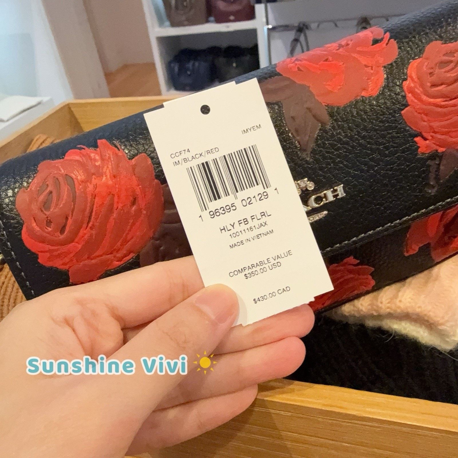 Coach NWT Coach Floral Hailey Flap Crossbody Bag CCF74 Black/Red Size ONE SIZE - 4 Thumbnail