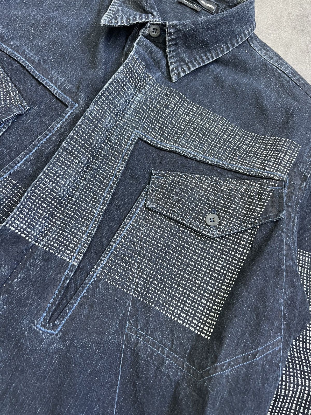 Marithe + Francois Girbaud Vintage MFG zip Japanese OverShirt sashiko print style Size US M / EU 48-50 / 2 - 5 Thumbnail