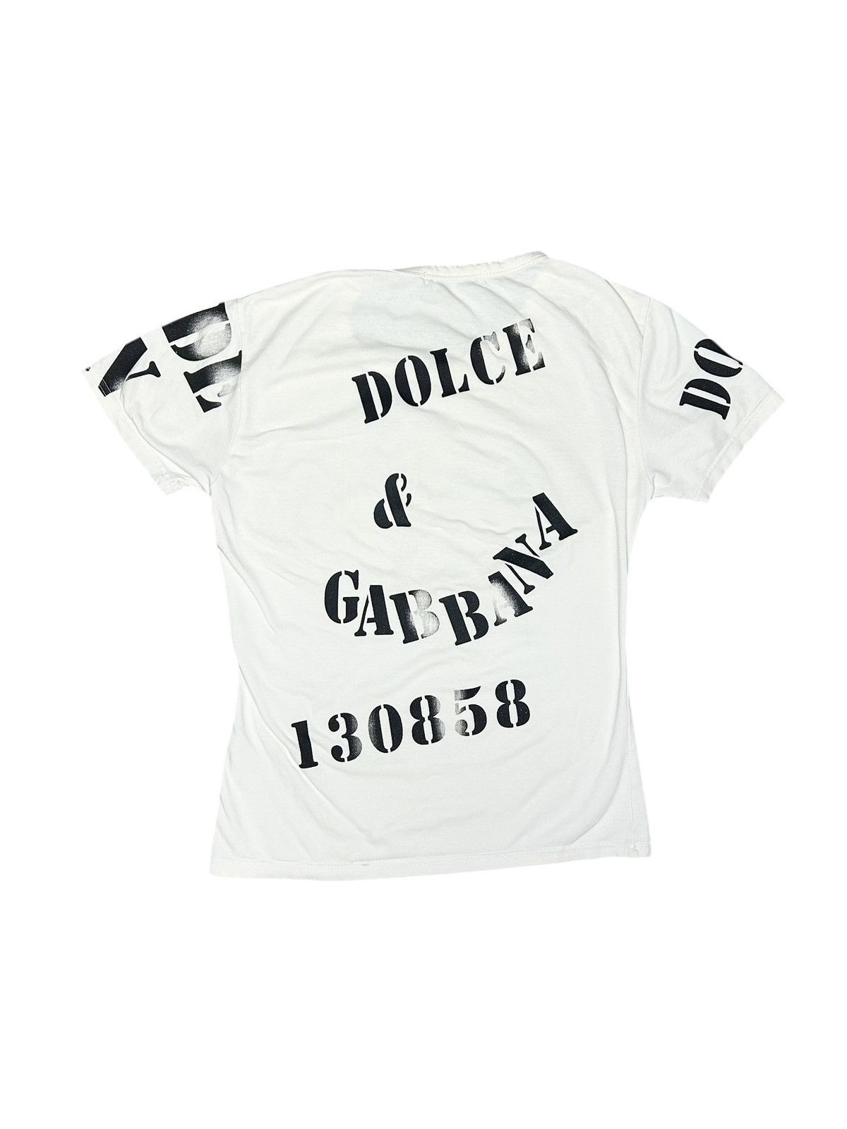 Dolce & Gabbana 00s Stencil T-Shirt Size M / US 6-8 / IT 42-44 - 1 Thumbnail