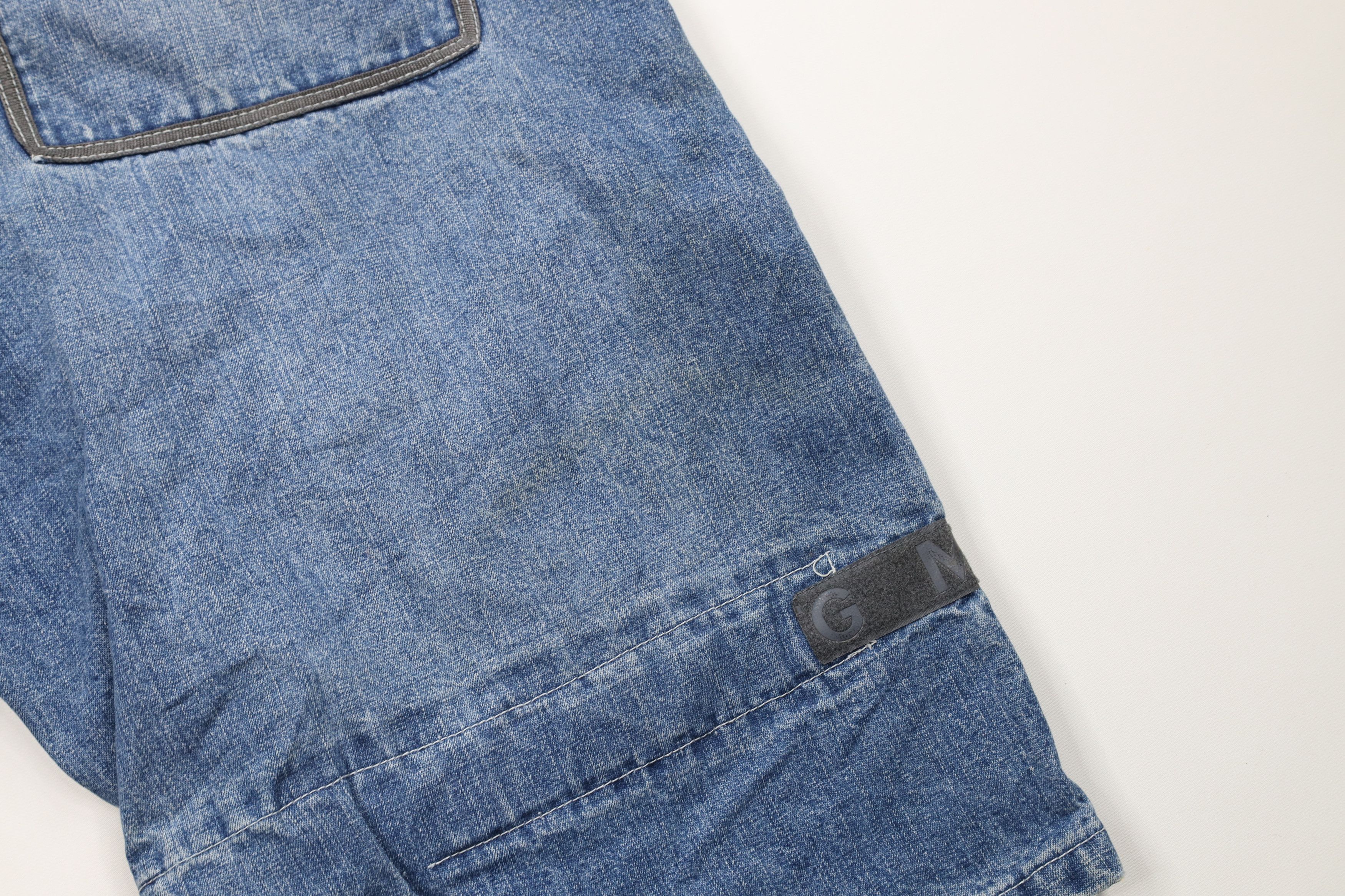 Marithe + Francois Girbaud × Vintage Vintage 90s Marithe Francois Girbaud Strap Denim Shorts Size US 40 / EU 56 - 13 Thumbnail