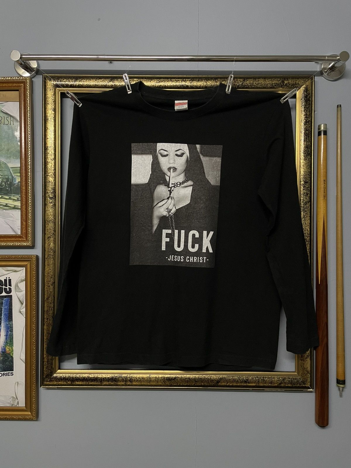 Designer × Japanese Brand × Vintage Vintage Promo Fuck -Jesus Christ- Streetwear Longsleeve Tee Size US M / EU 48-50 / 2 - 1 Thumbnail