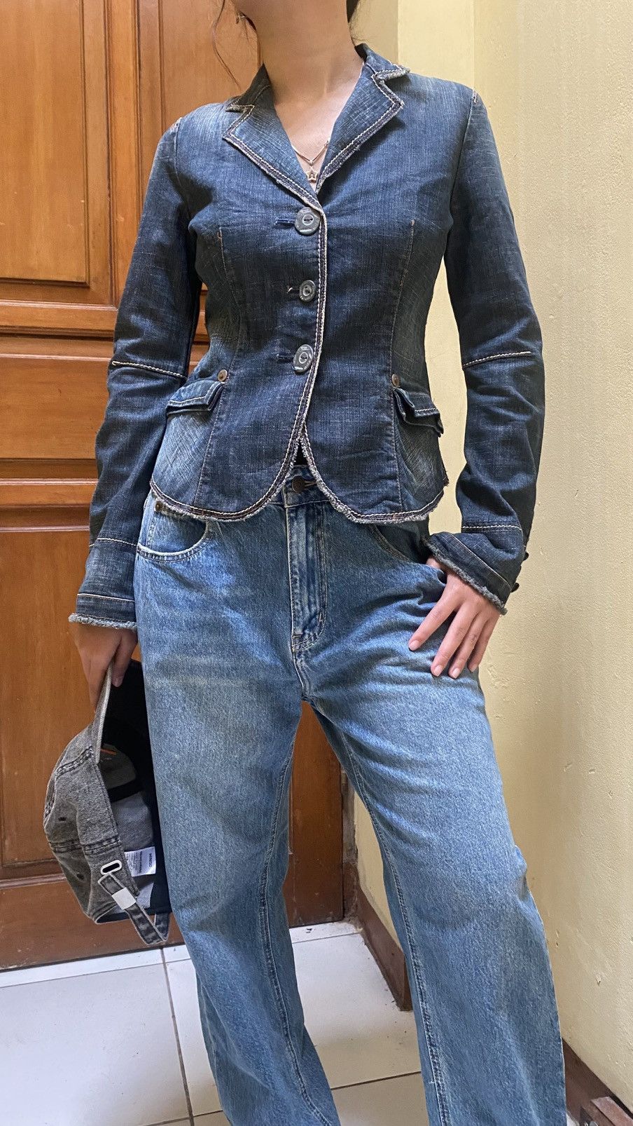 Marithe + Francois Girbaud 2000s Marithe Francois Girbaud AvantGarde Denim Jacket Jeans Size S / US 4 / IT 40 - 1 Thumbnail