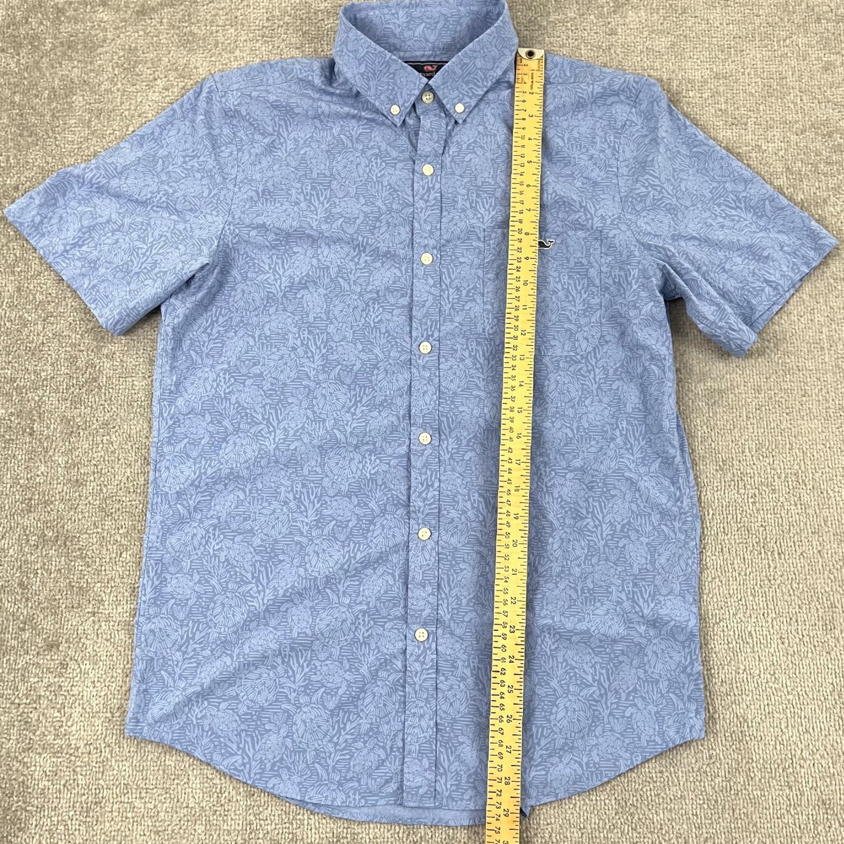 Vineyard Vines Vineyard Vines Men's Tucker Shirt Short Sleeve Button-Up Casual Blue Sea Turtle Performance Slim Fit M Size US M / EU 48-50 / 2 - 4 Thumbnail