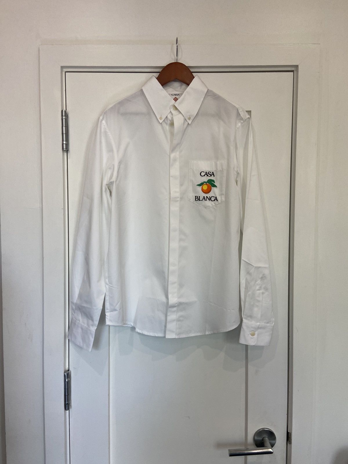 Casablanca Casablanca orange embroidered white oxford button-down Size US M / EU 48-50 / 2 - 1 Thumbnail