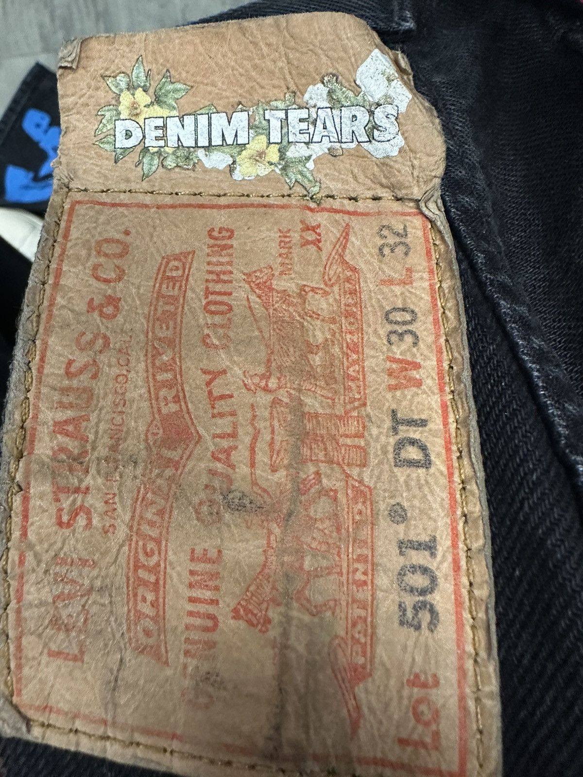 (B).Stroy × DENIM TEARS Denim tears size 30 pre owned b stroy jeans Size US 30 / EU 46 - 3 Thumbnail