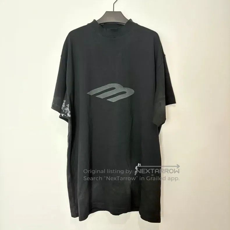 Balenciaga Balenciaga 24fw faded effect logo print crew neck short-sl Size US M / EU 48-50 / 2 - 1 Thumbnail