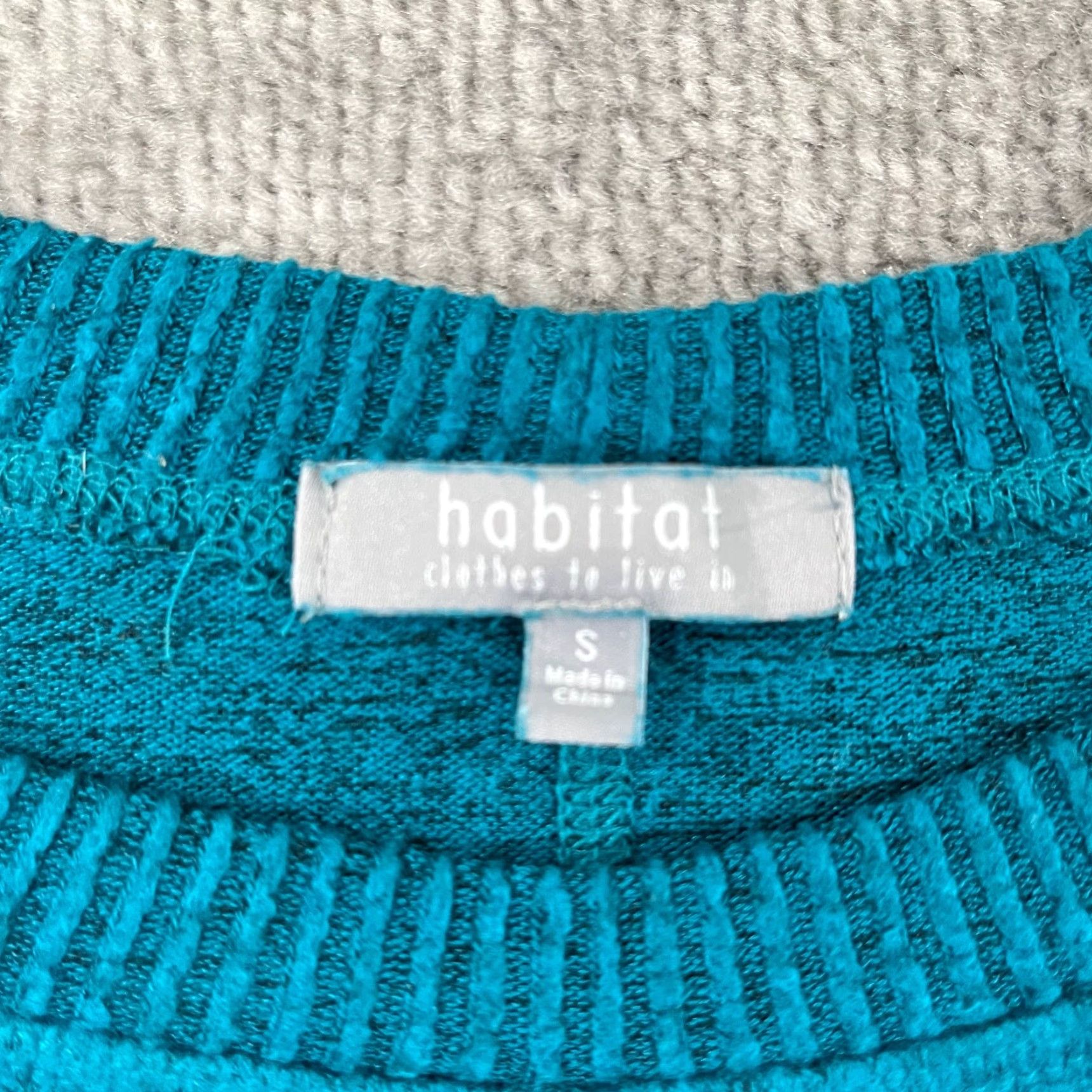 Habitat Habitat Shirt Women Small Oversized Fleece Green Blue Casual Womens 3/4 Sleeve Basic All Seasons Easy Care Regular Fit knit Blouse Size S / US 4 / IT 40 - 2 Thumbnail