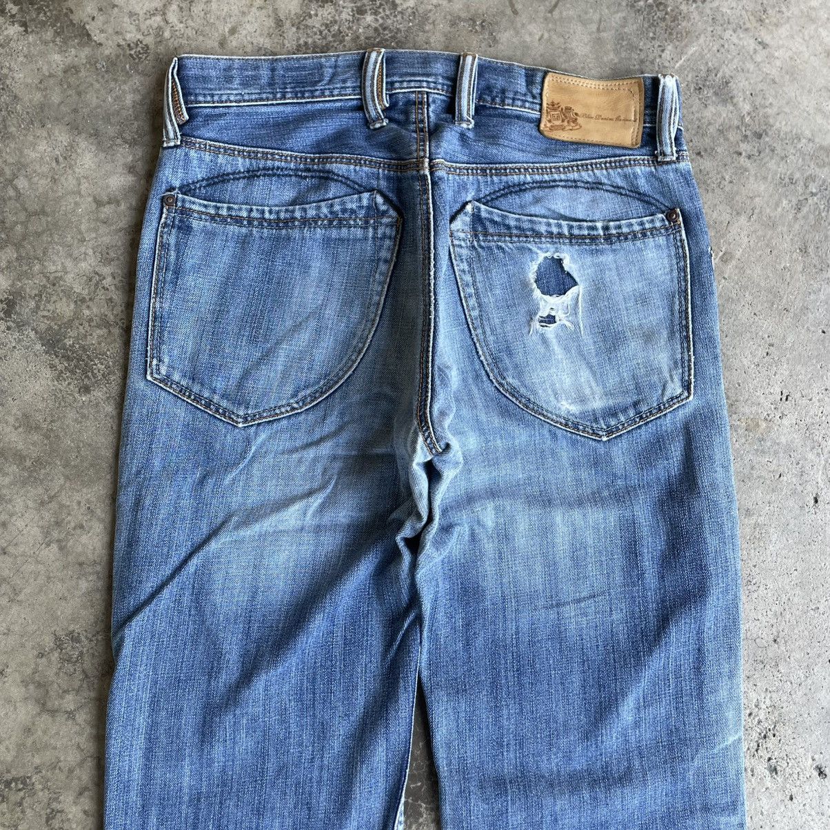 Bluer Denim 🔥🇯🇵Blue Denim Garments Union Made Ripped Distress Denim Jeans Size US 31 - 5 Thumbnail