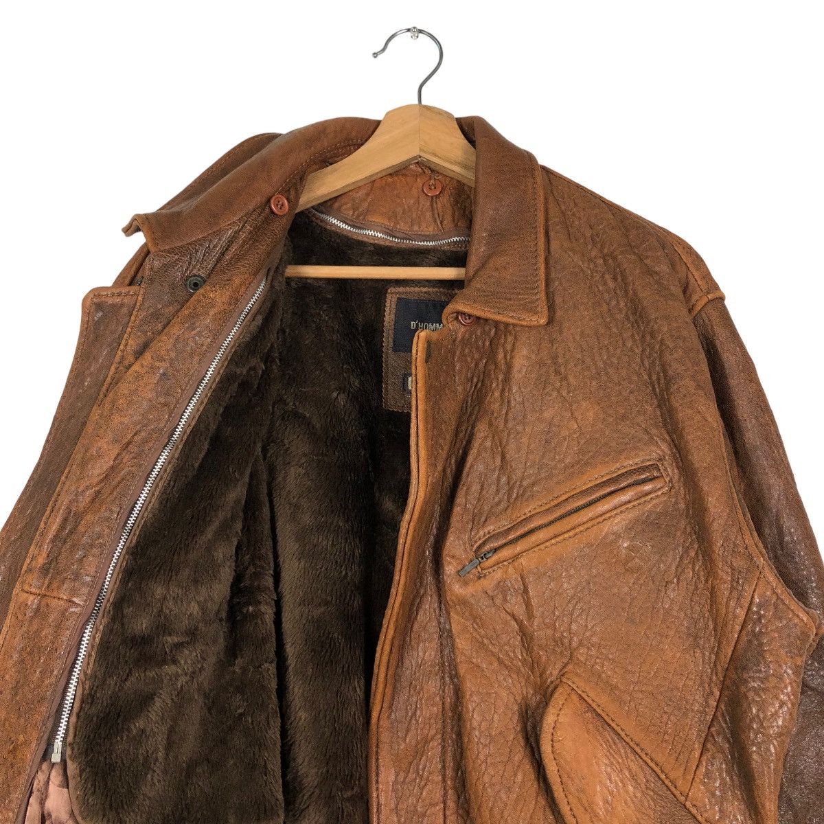 Vintage 📌VINTAGE FLY LEATHER JACKET D’HOMME A HOMME JAPAN MADE Size US M / EU 48-50 / 2 - 6 Thumbnail