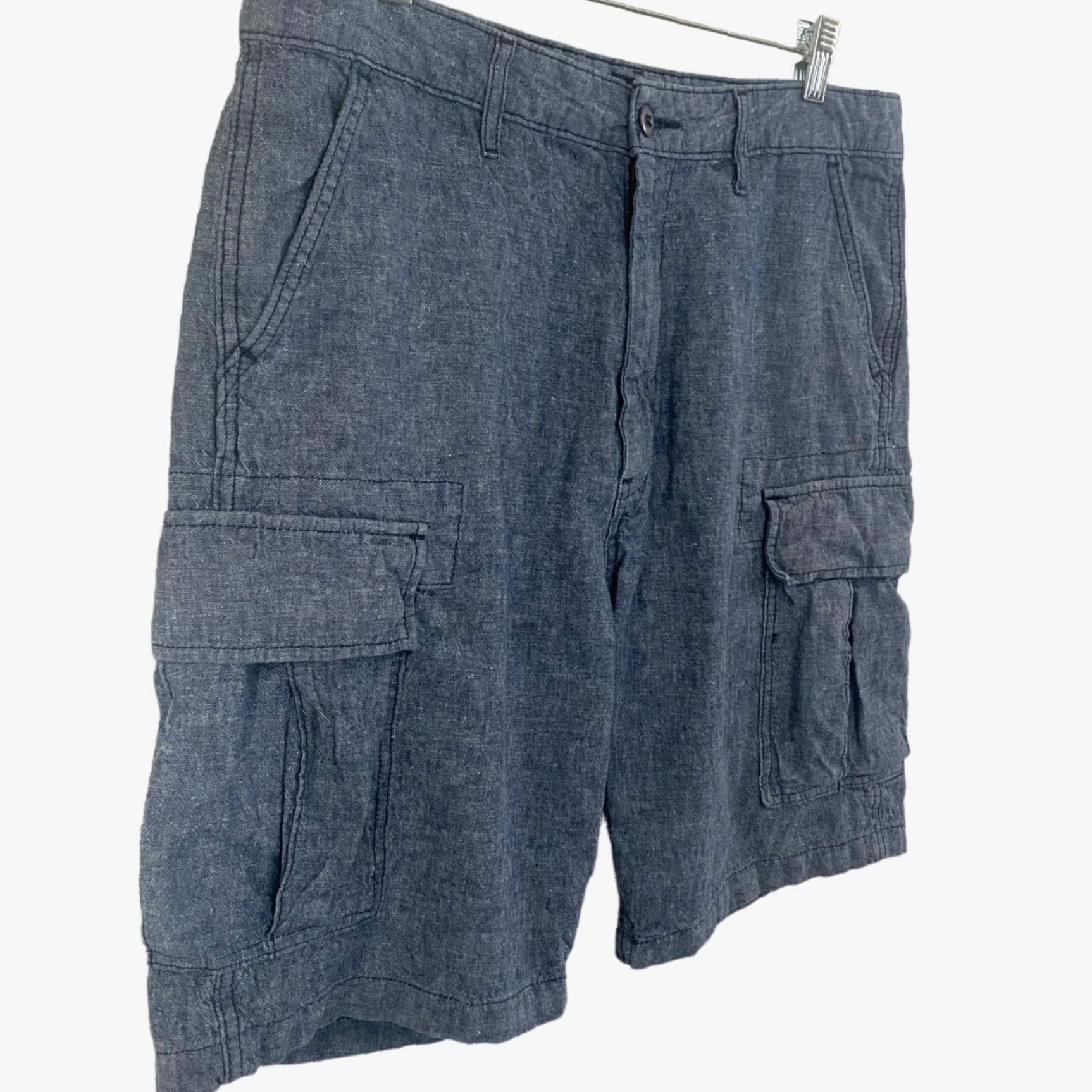Levi's VINTAGE Levi's Carrier Cargo Shorts Mens 34 Blue Linen Blend Cargo Pocket 6-Pockets Outdoor Casual Shorts Mens Size US 34 / EU 50 - 3 Thumbnail