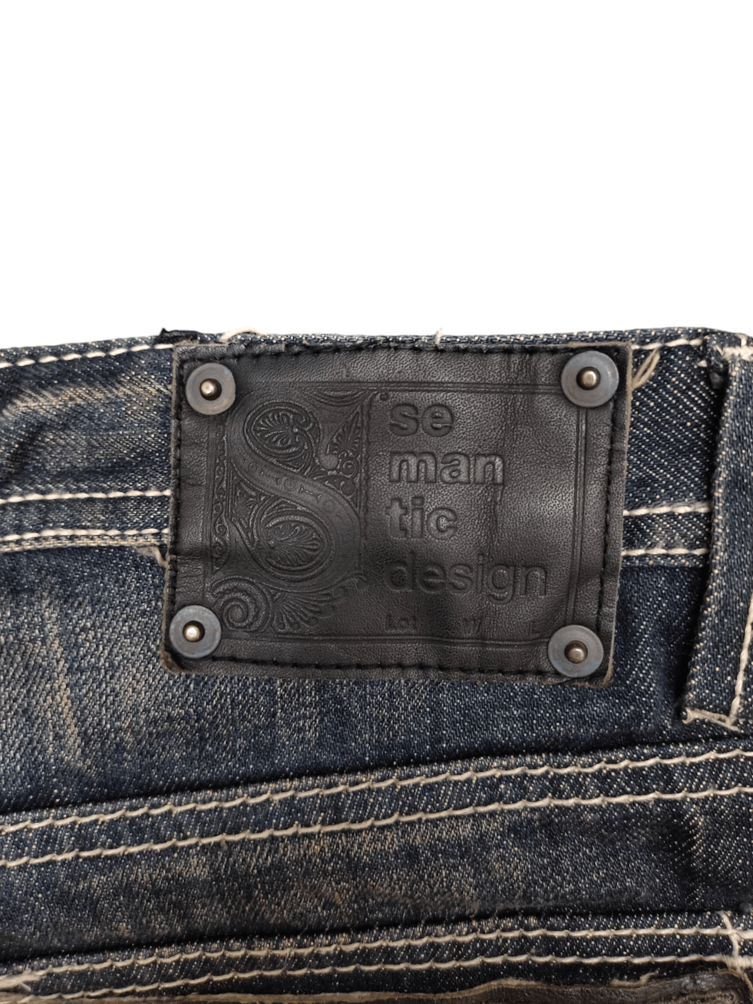 semanticdesign Flare Jeans Semantic Design Gun Embroidered Distress Bootcut Size US 31 - 19 Thumbnail