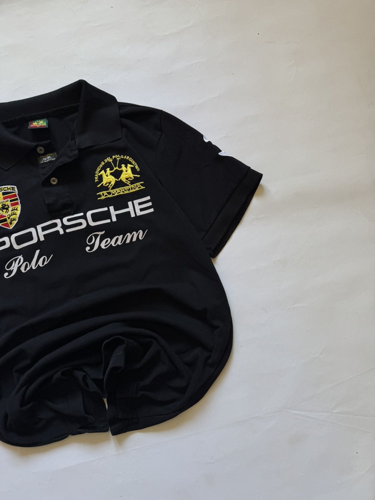 La Martina × Porsche Design Vintage Y2K La Martina Porsche Big Logo Polo Shirt Size US L / EU 52-54 / 3 - 4 Thumbnail