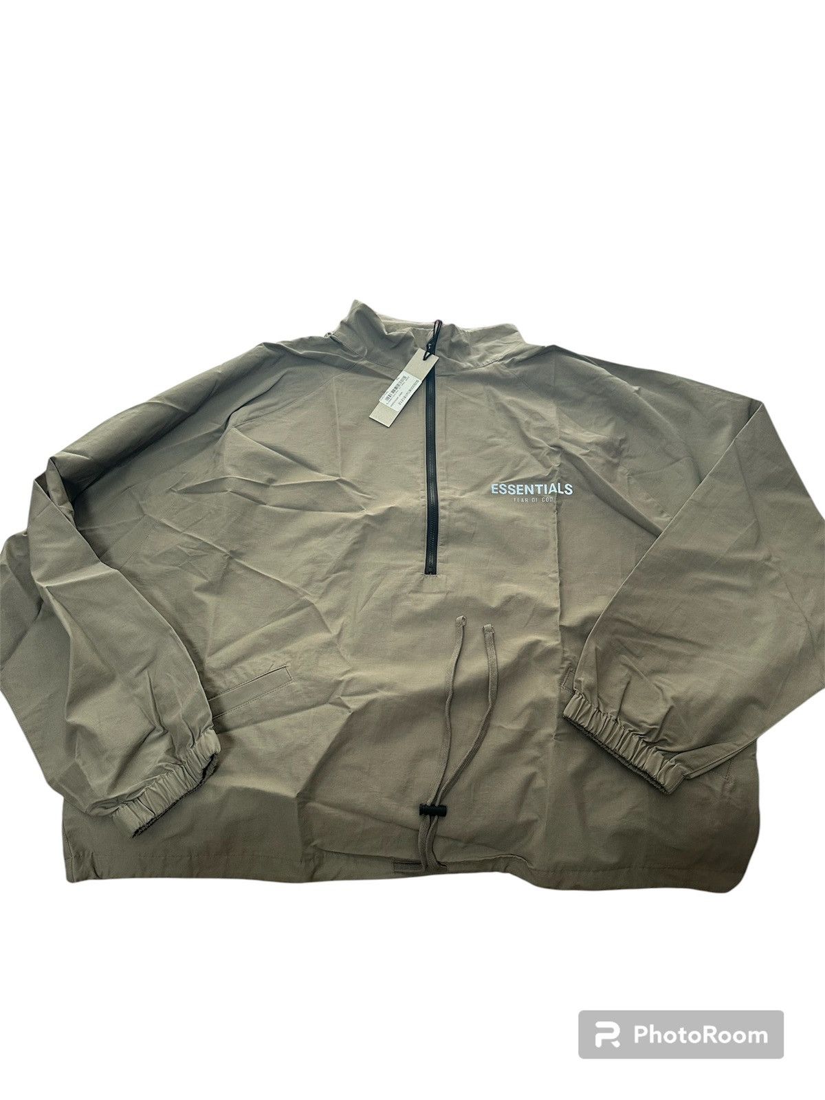 image of Essentials Fear Of God Half Zip Track Jacket in Brown, Men's (Size XL)