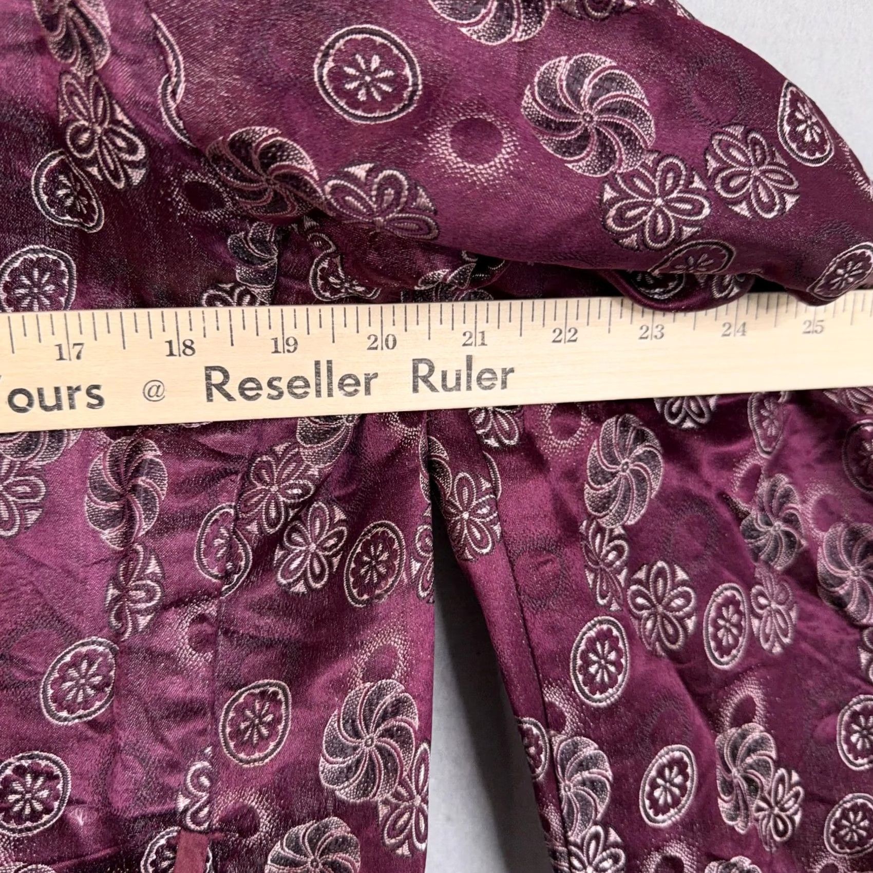 Vintage VINTAGE Satin Robe Womens Medium Purple Floral Kimono Tassel Belted Lounge Asian Size ONE SIZE - 6 Thumbnail