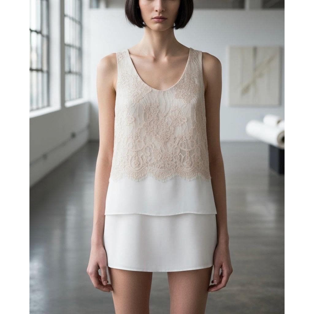 The Cop Copine Neutral Lace Layered Top