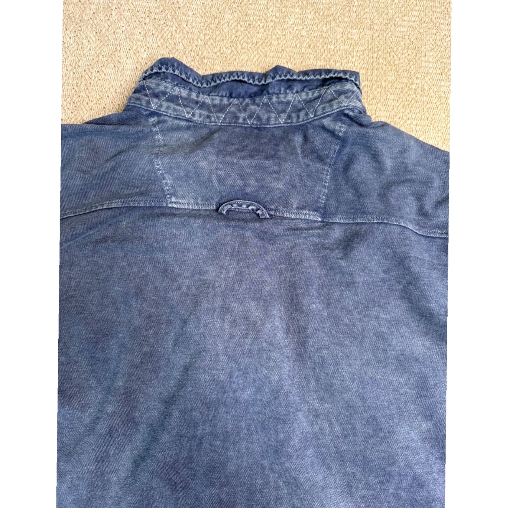 Tommy Bahama Tommy Bahama Jeans Long Sleeve Polo Shirt Denim Specialist XL Men Blue Den Inc Indigo Wash Casual Shirt 3-Button Mens Size US XL / EU 56 / 4 - 7 Thumbnail