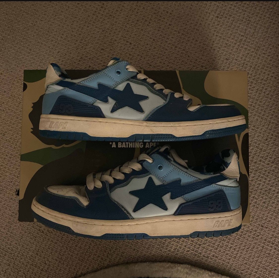 Bape bape sk8sta camo blue low sneakers Size US 9 / EU 42 - 1 Thumbnail