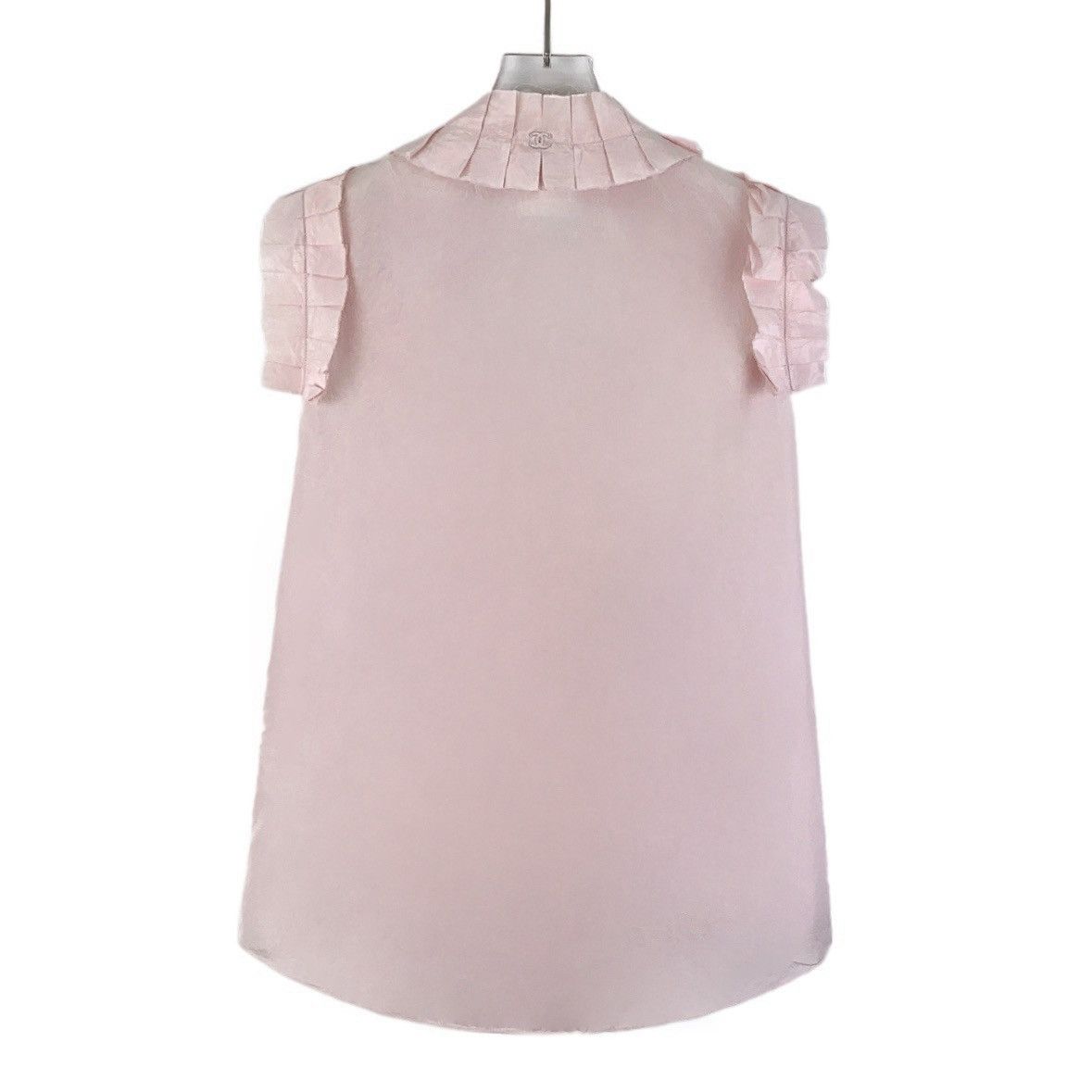 Chanel Chanel Pink Silk Ruffled Trim Sleeveless Blouse K26WX Size XS / US 0-2 / IT 36-38 - 2 Thumbnail