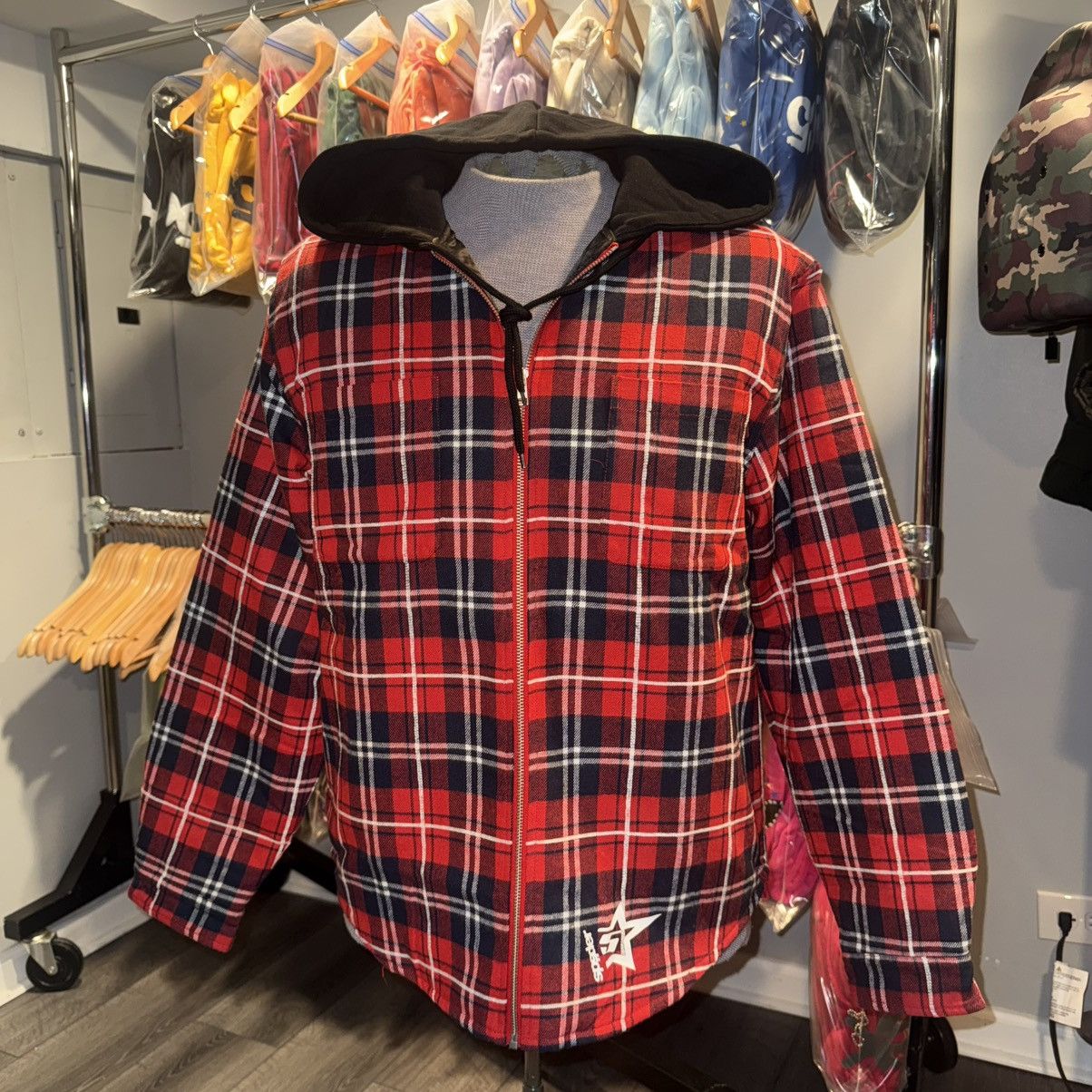 Sp5der SP5DER HOODED ZIP FLANNEL SHIRT JACKET / DSWT + RECEIPT Size US L / EU 52-54 / 3 - 1 Thumbnail