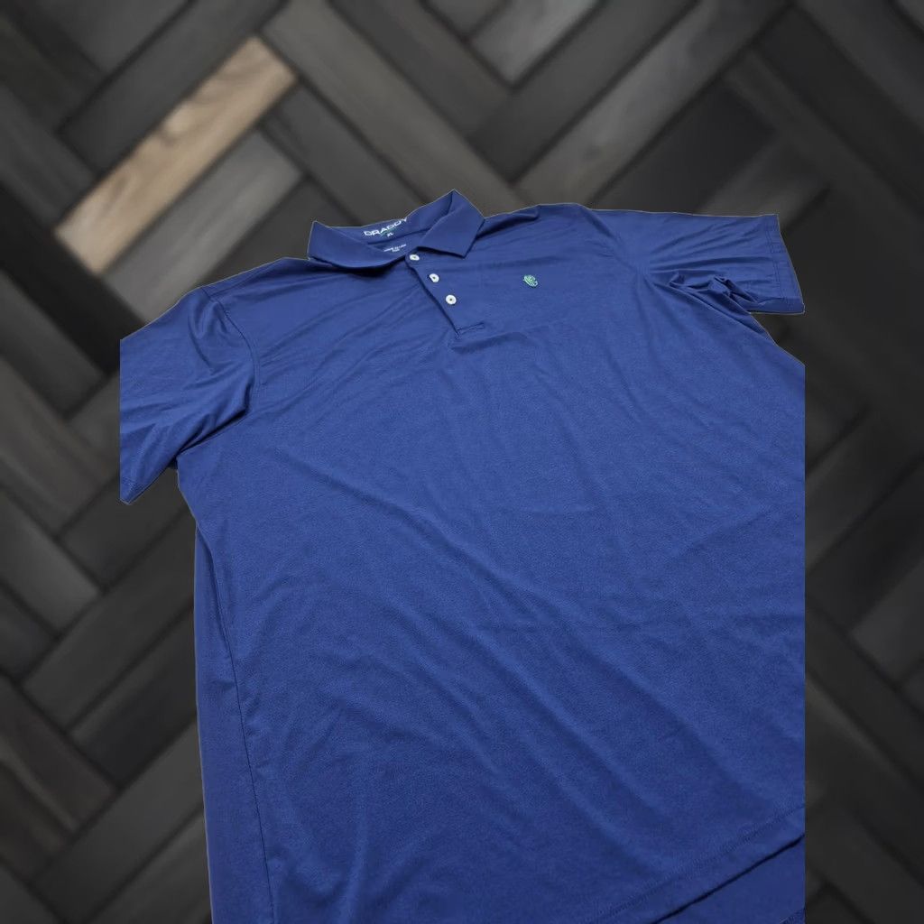 Vintage Draddy Sport Polo Shirt Mens XL Blue Golf Stretch Short Sleeve Piping Rock Club Embroidered Logo USA Size US XL / EU 56 / 4 - 1 Thumbnail