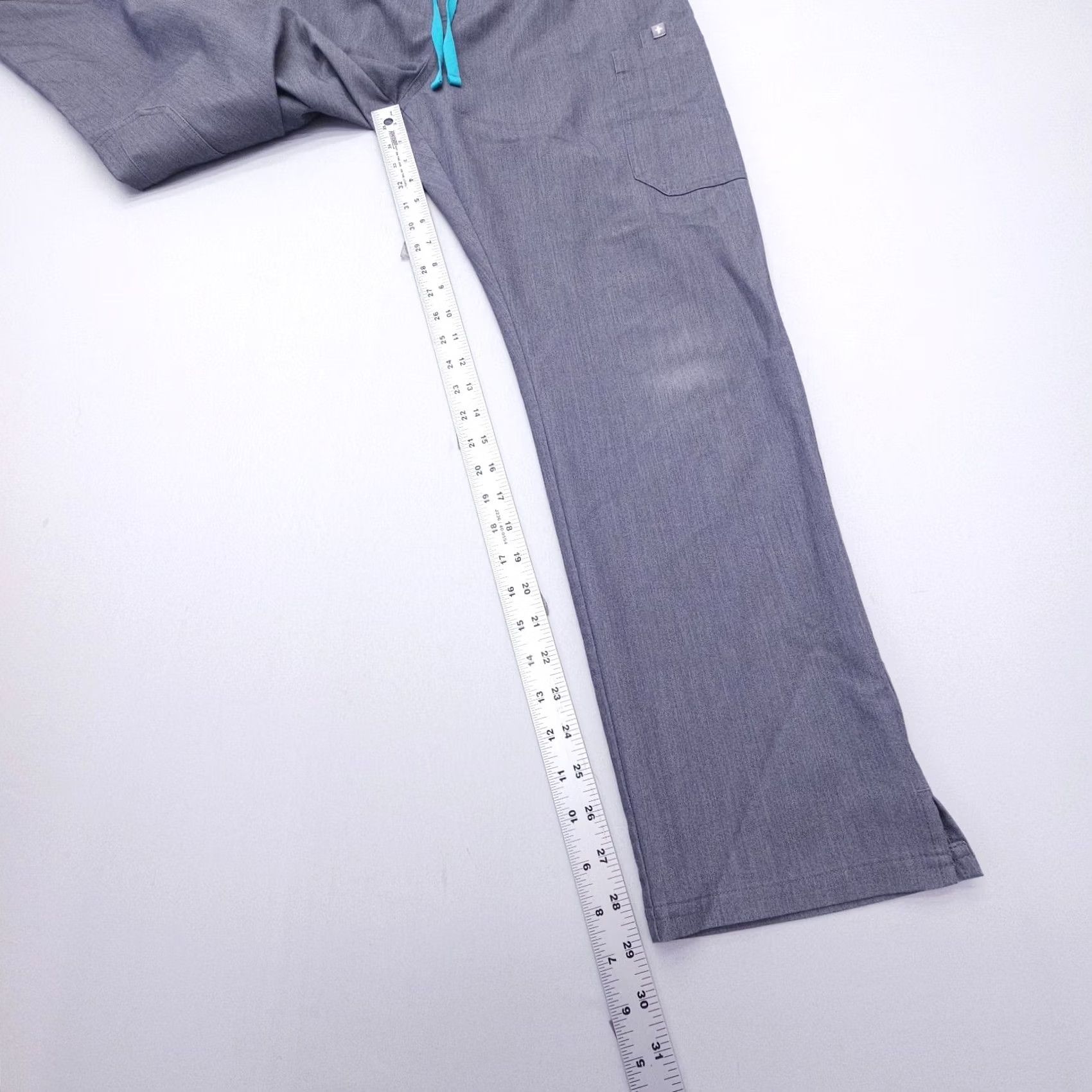 Vintage Figs Yola Skinny Scrub Pants Womens Large Graphite Elastic Waistband Nursing Size 36" / US 14 / IT 50 - 7 Thumbnail