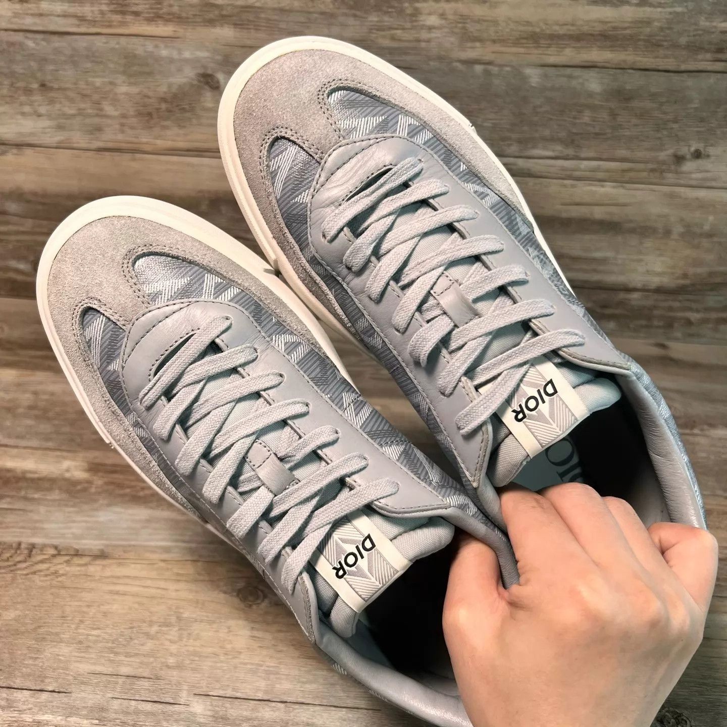 Dior DIOR B101 Low Top Sneaker Gray/White Houndstooth 44 Size US 11 / EU 44 - 5 Thumbnail