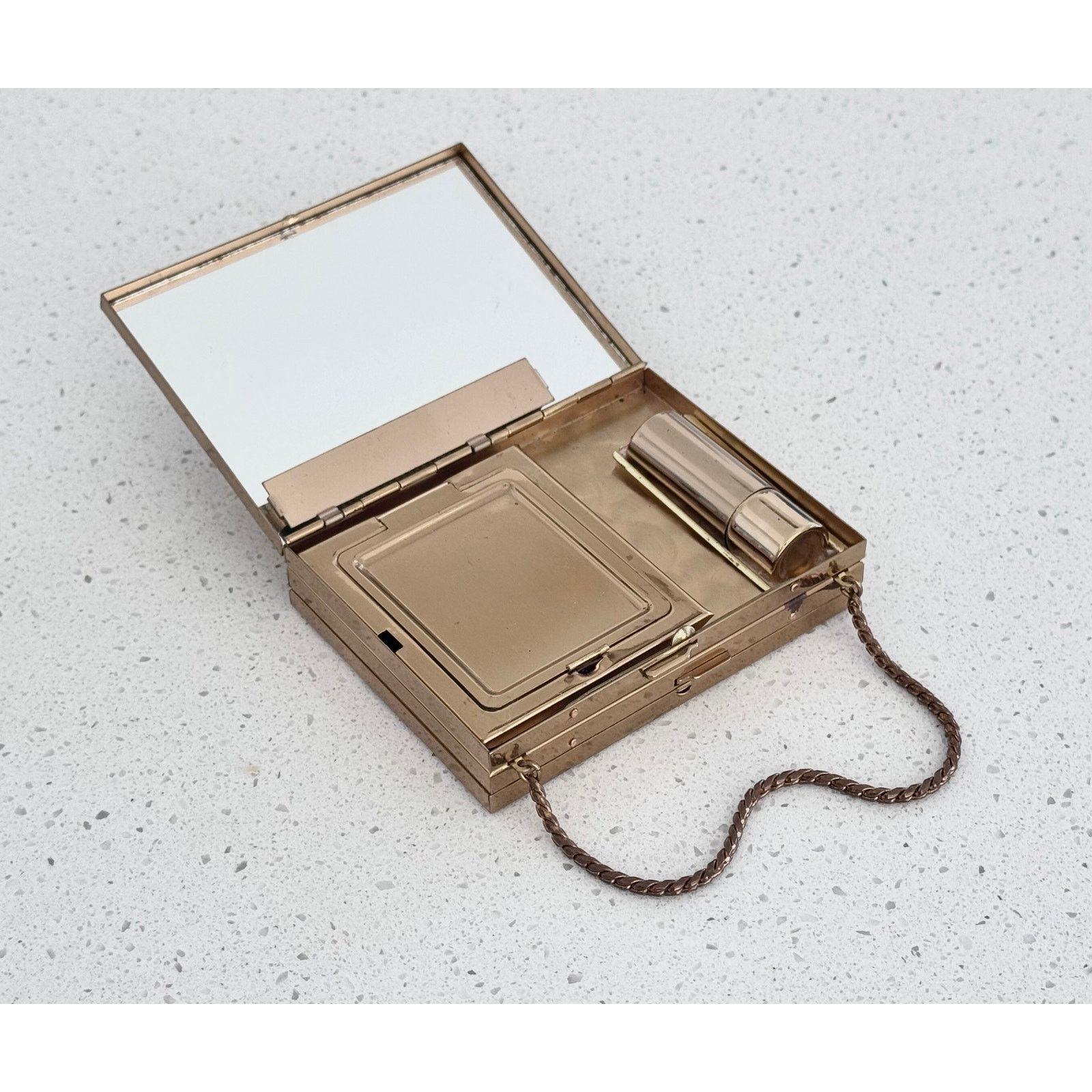 Vintage Vintage Miniaudiere & Makeup Gold Basket Weave Compact Case Size ONE SIZE - 3 Thumbnail