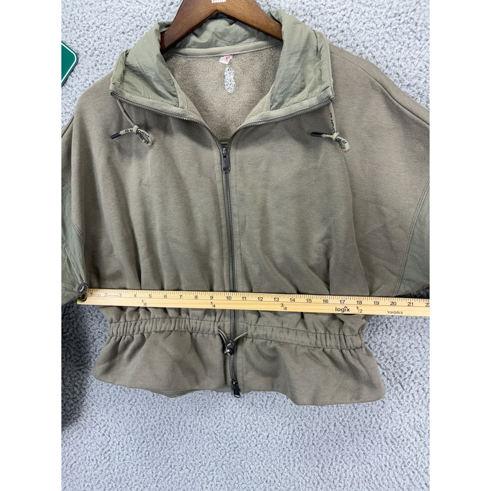 Free People Free People FP Movement Cropped Jacket Womens XS Army Green Size XS / US 0-2 / IT 36-38 - 3 Thumbnail