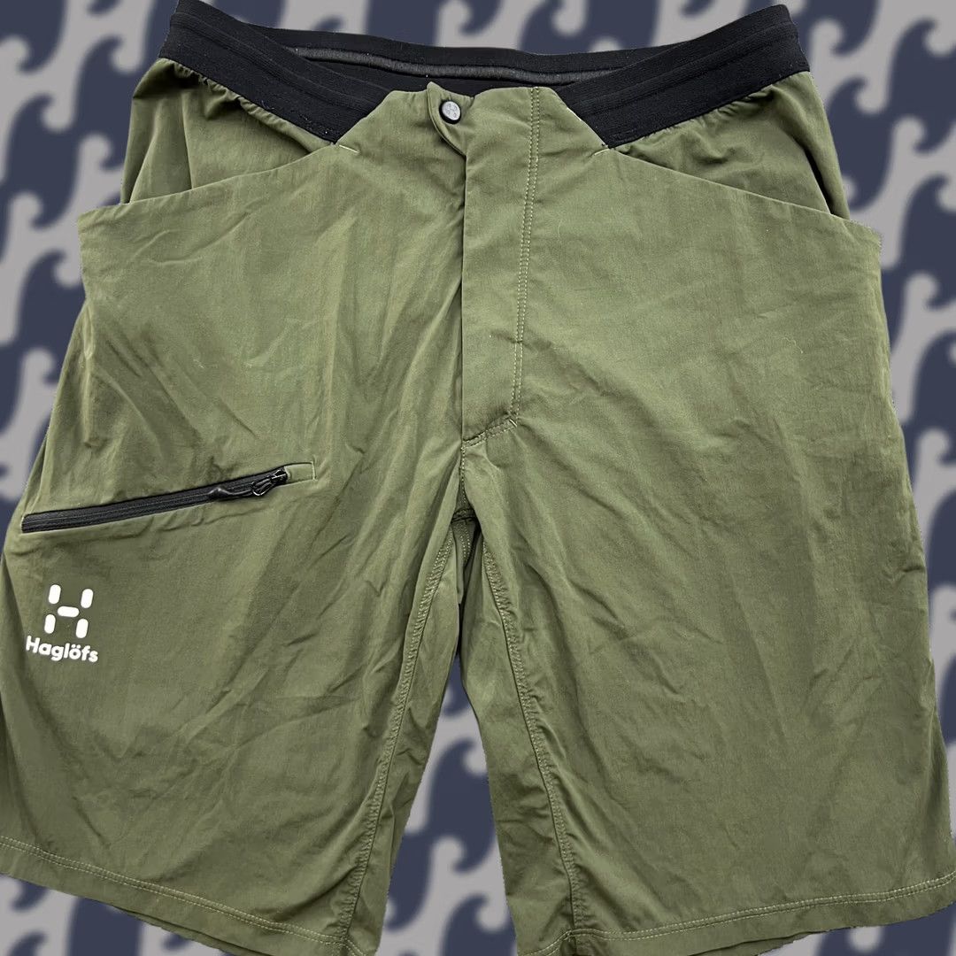 Vintage Haglöfs LIM Fuse Mens Shorts Small Green L.I.M Outdoor Stretch Athletic Quick Dry Pockets Water Resistant Regular Mens Size US 29 - 1 Thumbnail