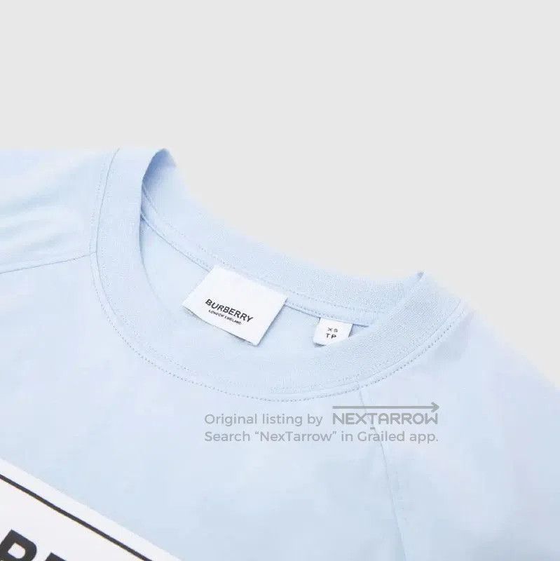 Burberry Burberry Blue Cotton Logo Short Sleeve Tee. Size L / US 10 / IT 46 - 3 Thumbnail