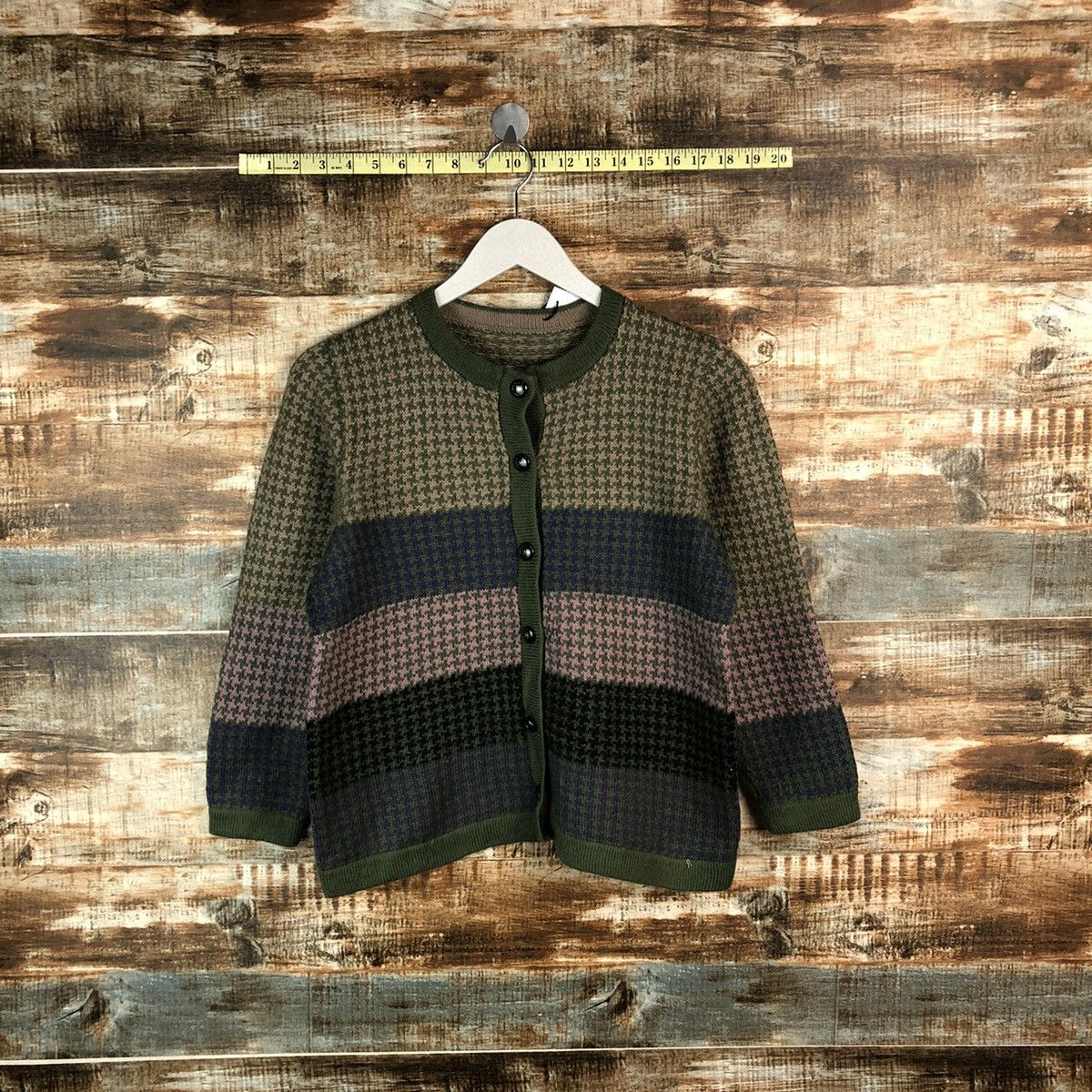 Homespun Knitwear × Japanese Brand Japanese Brand Green Patterneds Knitwear #A1818 Size XS / US 0-2 / IT 36-38 - 1 Thumbnail