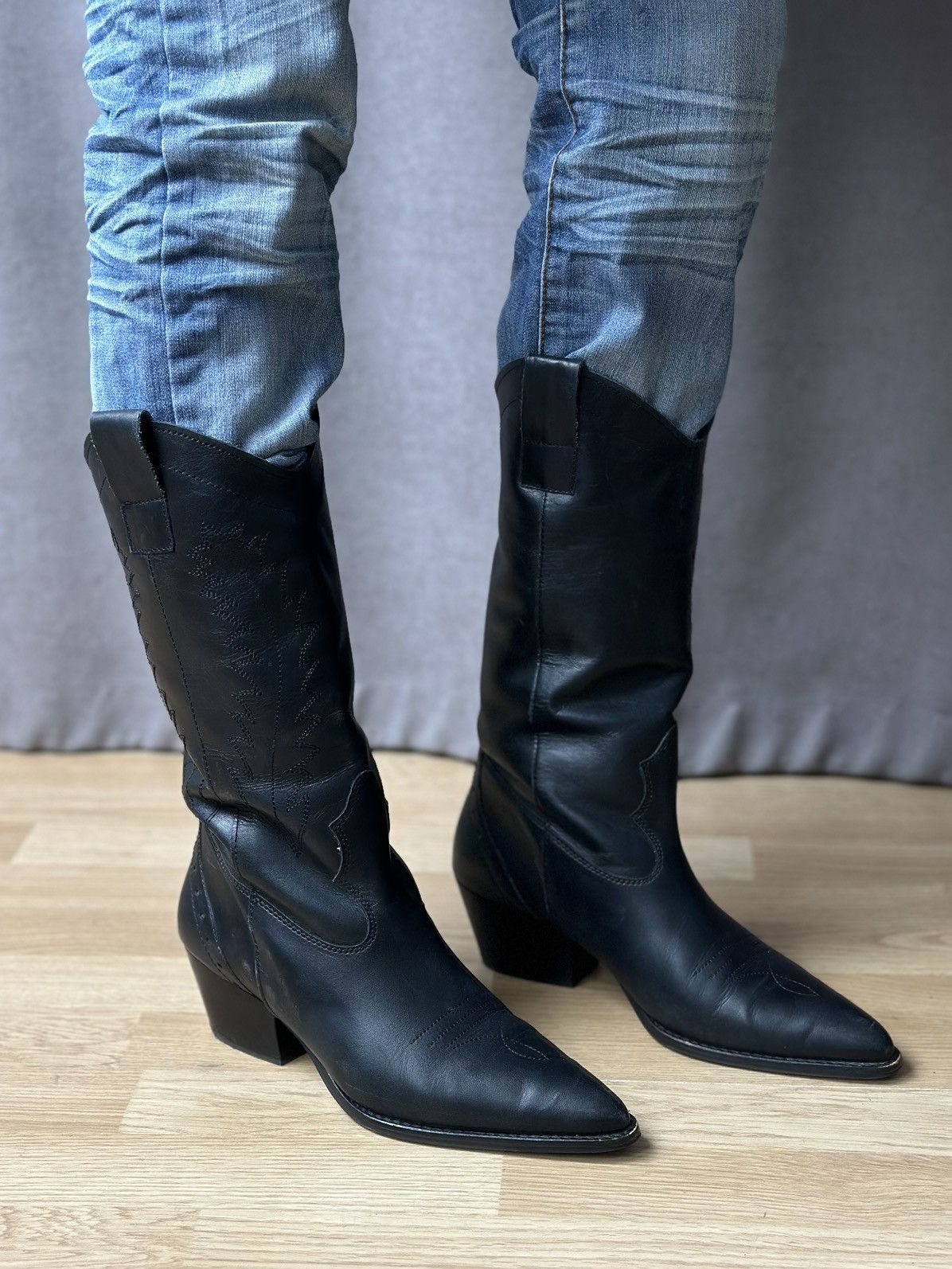Western Rise Vintage Leather Western Boots Cowboys Boots Y2K Gothic Rare Size US 9 / IT 39 - 3 Thumbnail