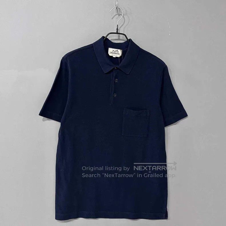 Hermes Hermes Deep blue pocket embroidered short sleeve Size M / US 6-8 / IT 42-44 - 1 Thumbnail