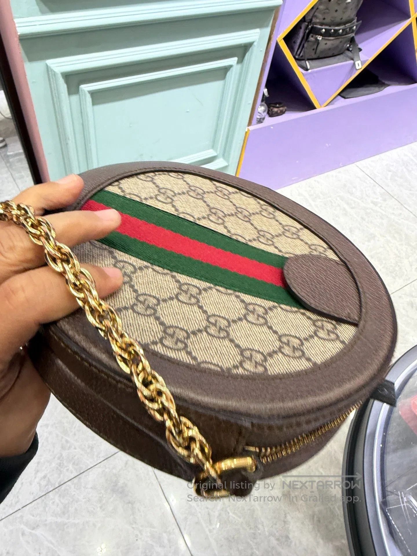 Gucci Gucci Ophidia Round Canvas Bag. Size ONE SIZE - 4 Thumbnail