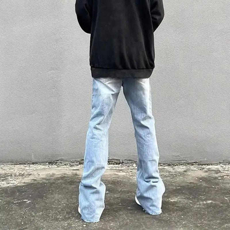 Denime × Japanese Brand Y2K Fashion Zipper Retro Washed Baggy Flare Jeans Pants Size US 36 / EU 52 - 2 Thumbnail