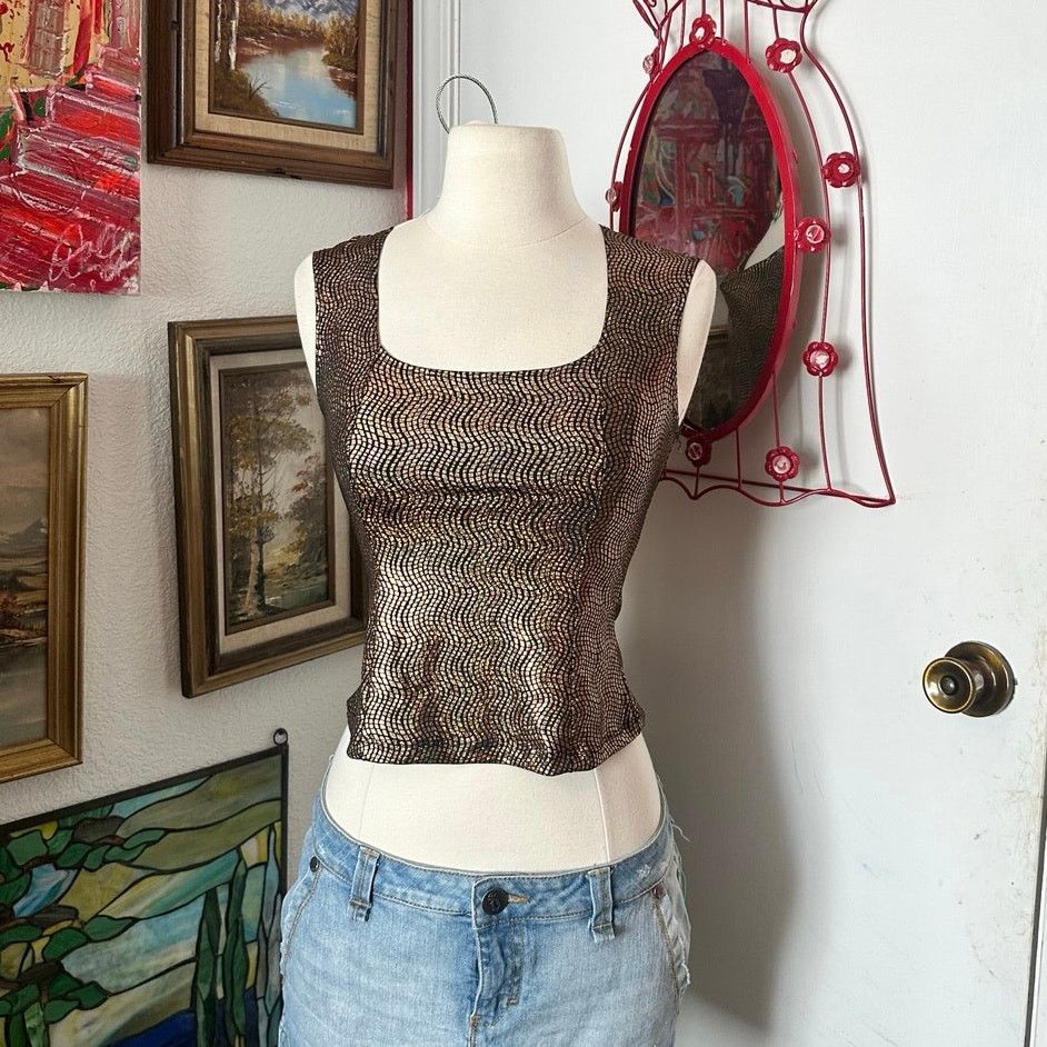 Other ps vintage y2k gold holographic tank top Size S / US 4 / IT 40 - 1 Thumbnail
