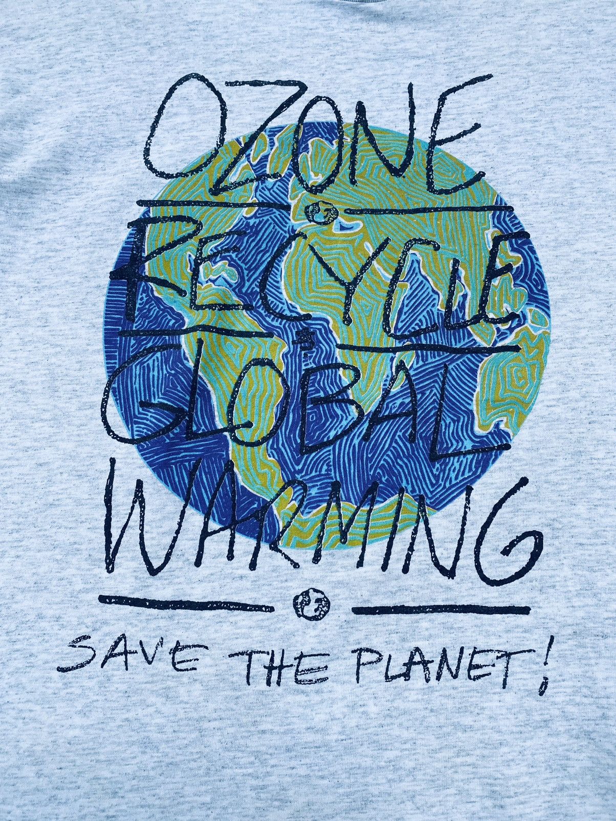 Vintage Vintage 90s Save The Planet Distressed Tees Size US L / EU 52-54 / 3 - 3 Thumbnail