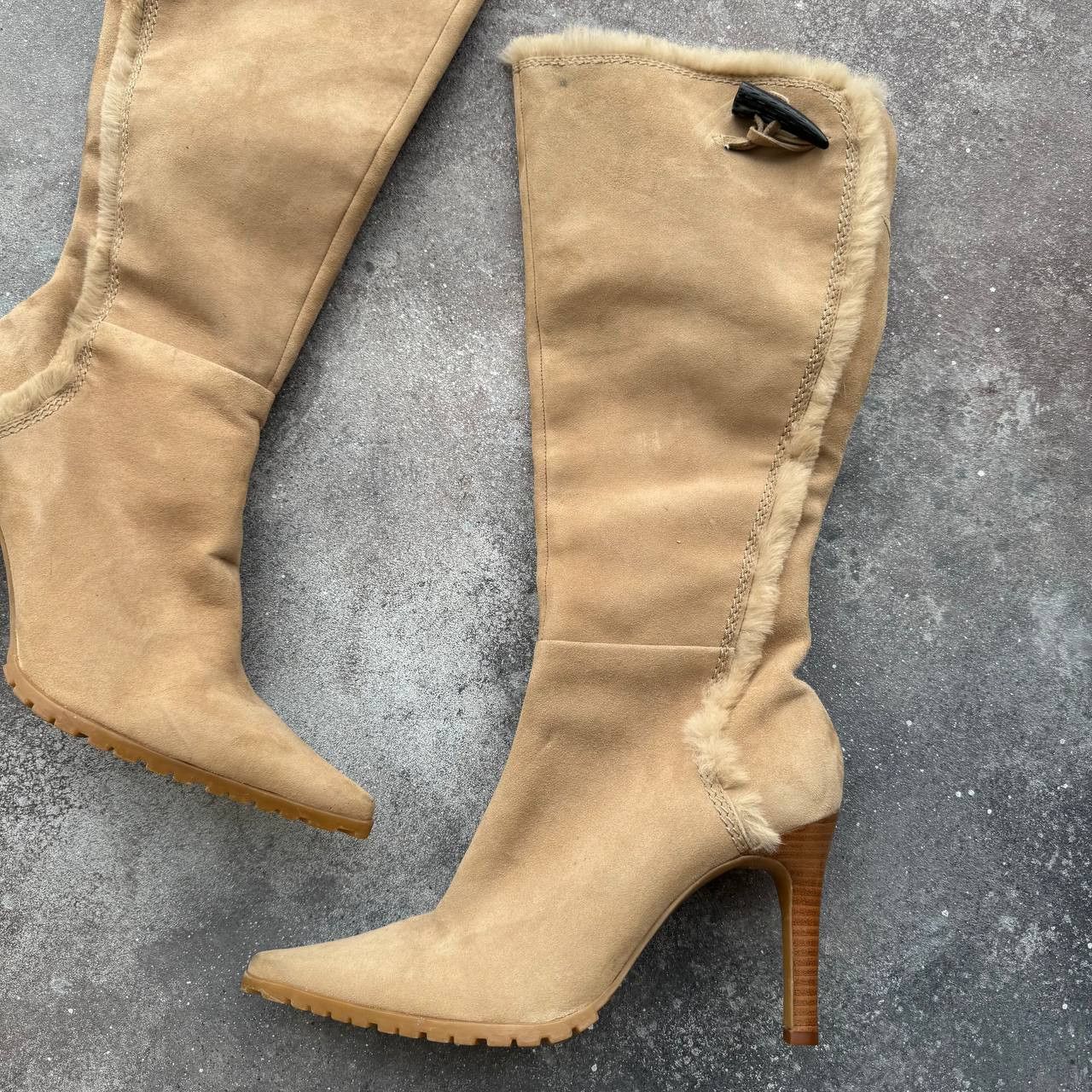 Hysteric Glamour Nine West Y2K Faux Fur Details Suede Leather Heels Boots Size US 9 / IT 39 - 5 Thumbnail