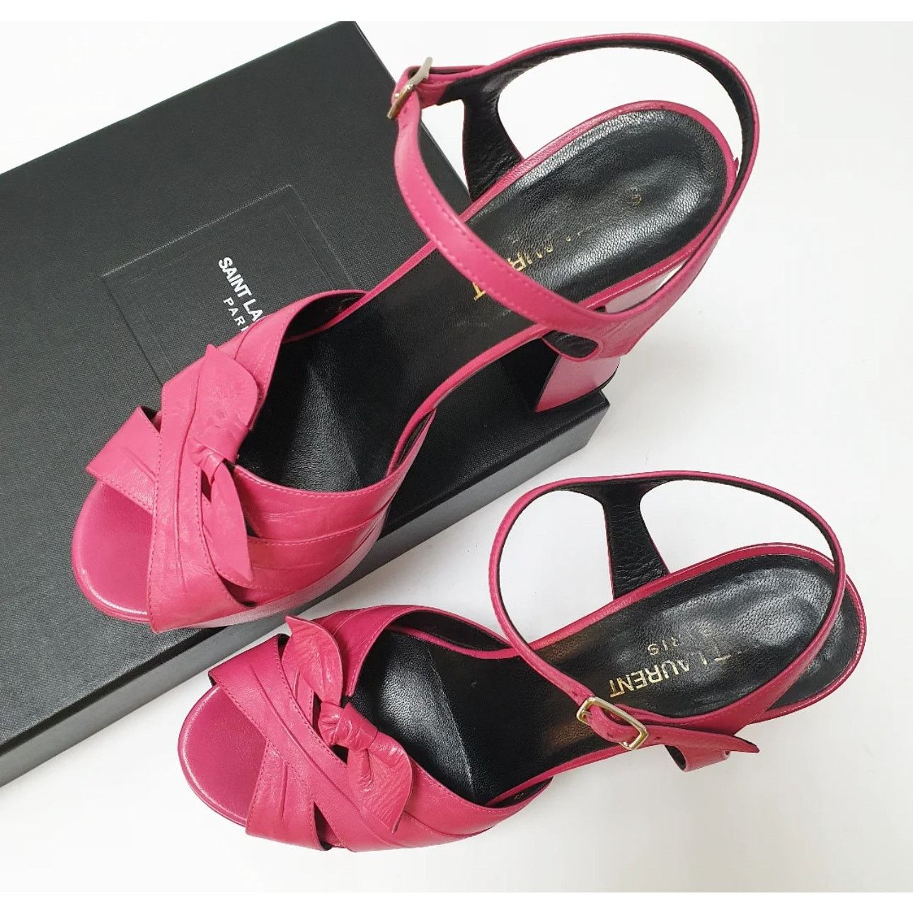 Saint Laurent Paris Saint Laurent Pink Candy Leather Platform Sandals Size 37.5 Size US 6.5 / IT 36.5 - 3 Thumbnail