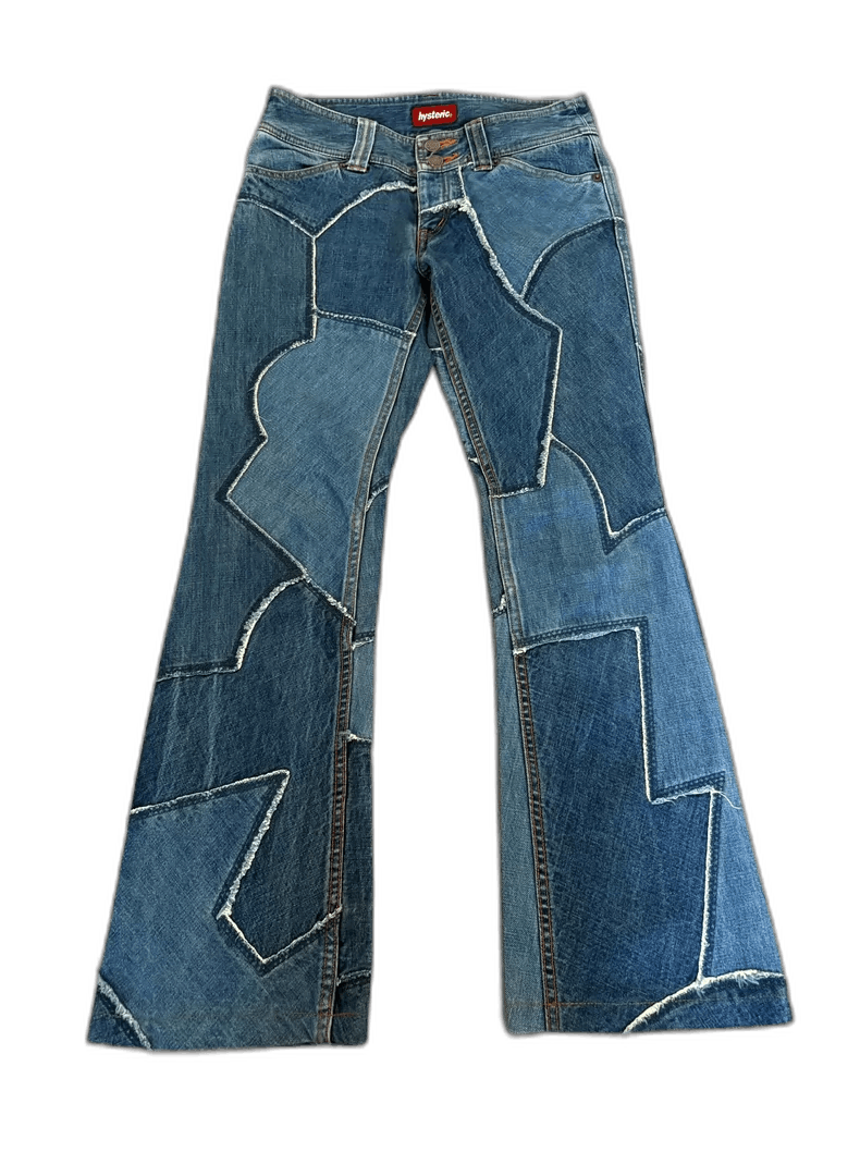 Yohji Yamamoto Vintage Patchwork Denim Pants Size 27" / US 4 / IT 40 - 1 Thumbnail