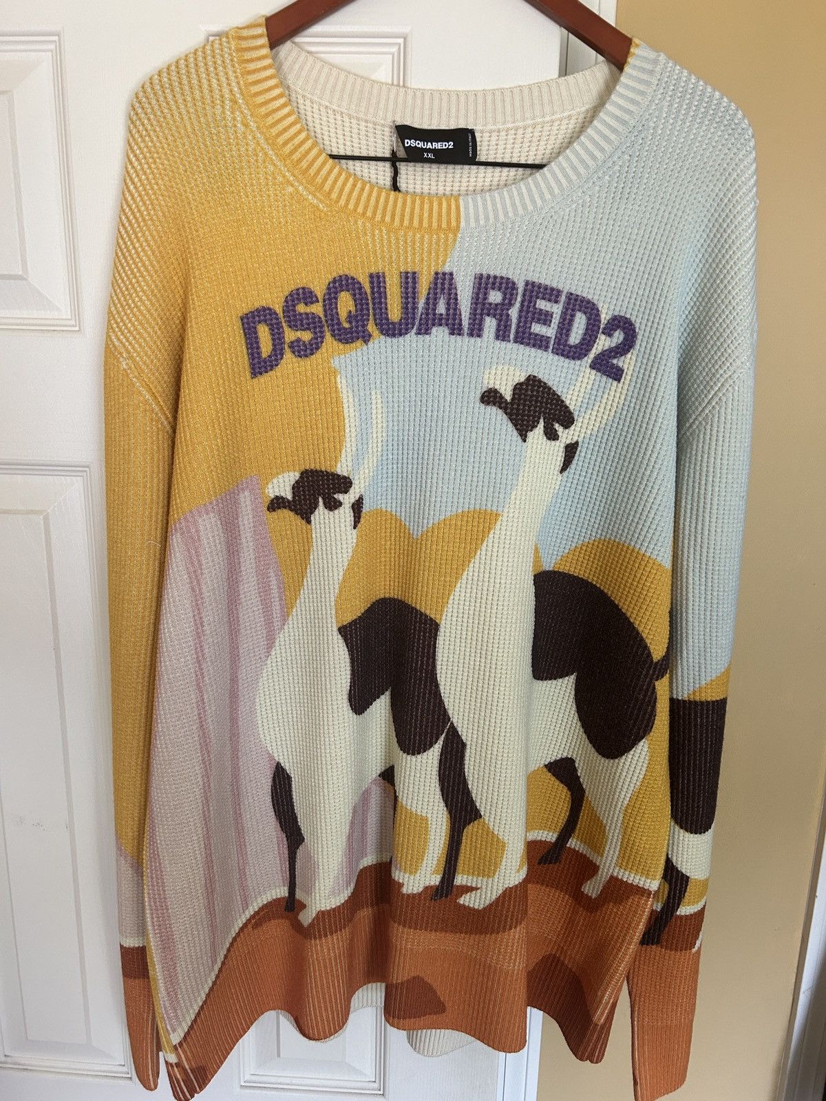 Dsquared2 Dsquared2 logo print wool crewneck sweater DS2 🇮🇹 Size US XXL / EU 58 / 5 - 1 Thumbnail
