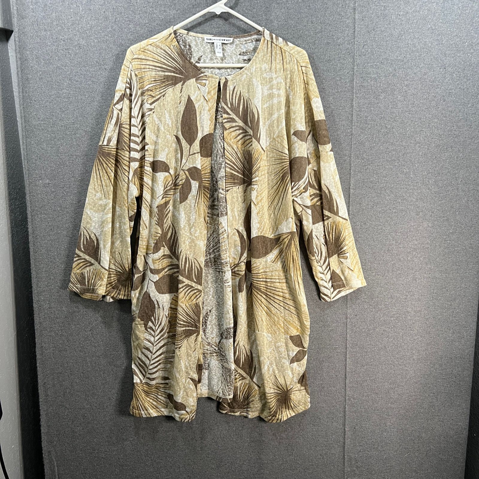 Other Girl With Curves Knit Palm Cardigan Neutral Palm, Large Size L / US 10 / IT 46 - 1 Thumbnail