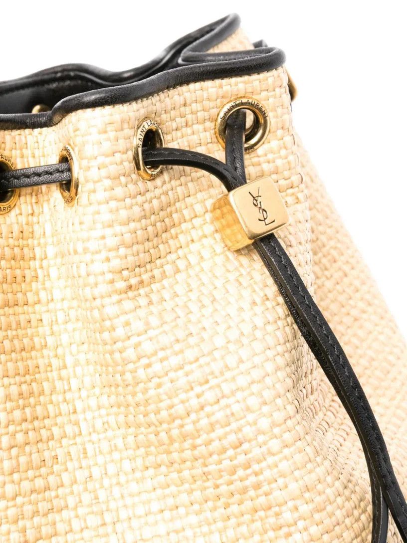 Saint Laurent Paris o1bcso1str0326 Size: OS/Raffia Bucket Bag in Natural/Beige Size ONE SIZE - 4 Thumbnail