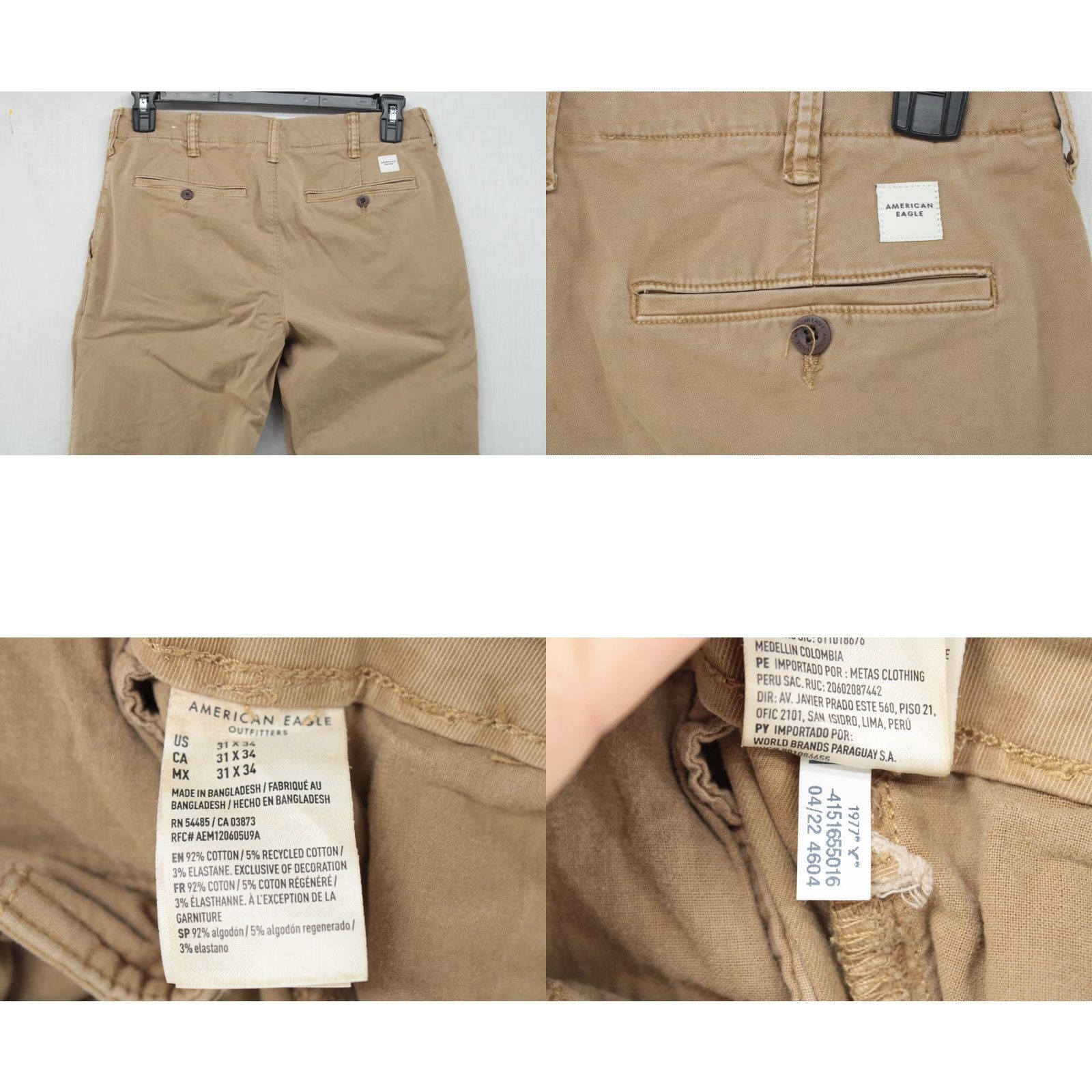 American Eagle Outfitters American Eagle Flex Pants 32x31.5 Slim Straight Tan Stretch Soft Preppy Mens Size US 32 / EU 48 - 8 Thumbnail