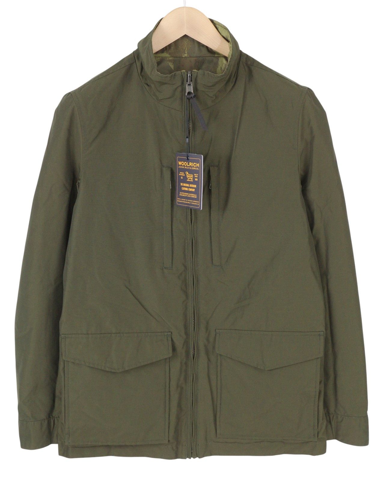 Woolrich Woolen Mills Reversible Travel S Green Camo Lightweight Zip 86712 Size US S / EU 44-46 / 1 - 4 Thumbnail