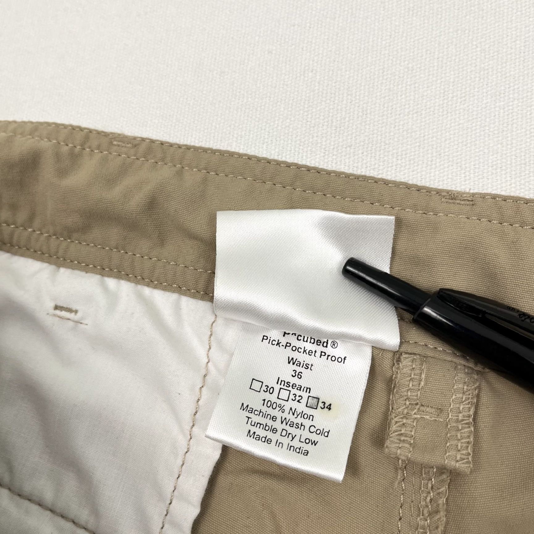 Vintage Clothing Arts P^Cubed Pick Pocket Proof Pants Mens 36 x 32 Khakis Brown 5-Pocket Cargo Pocket Regular Straight Vintage No Size US 36 / EU 52 - 3 Thumbnail