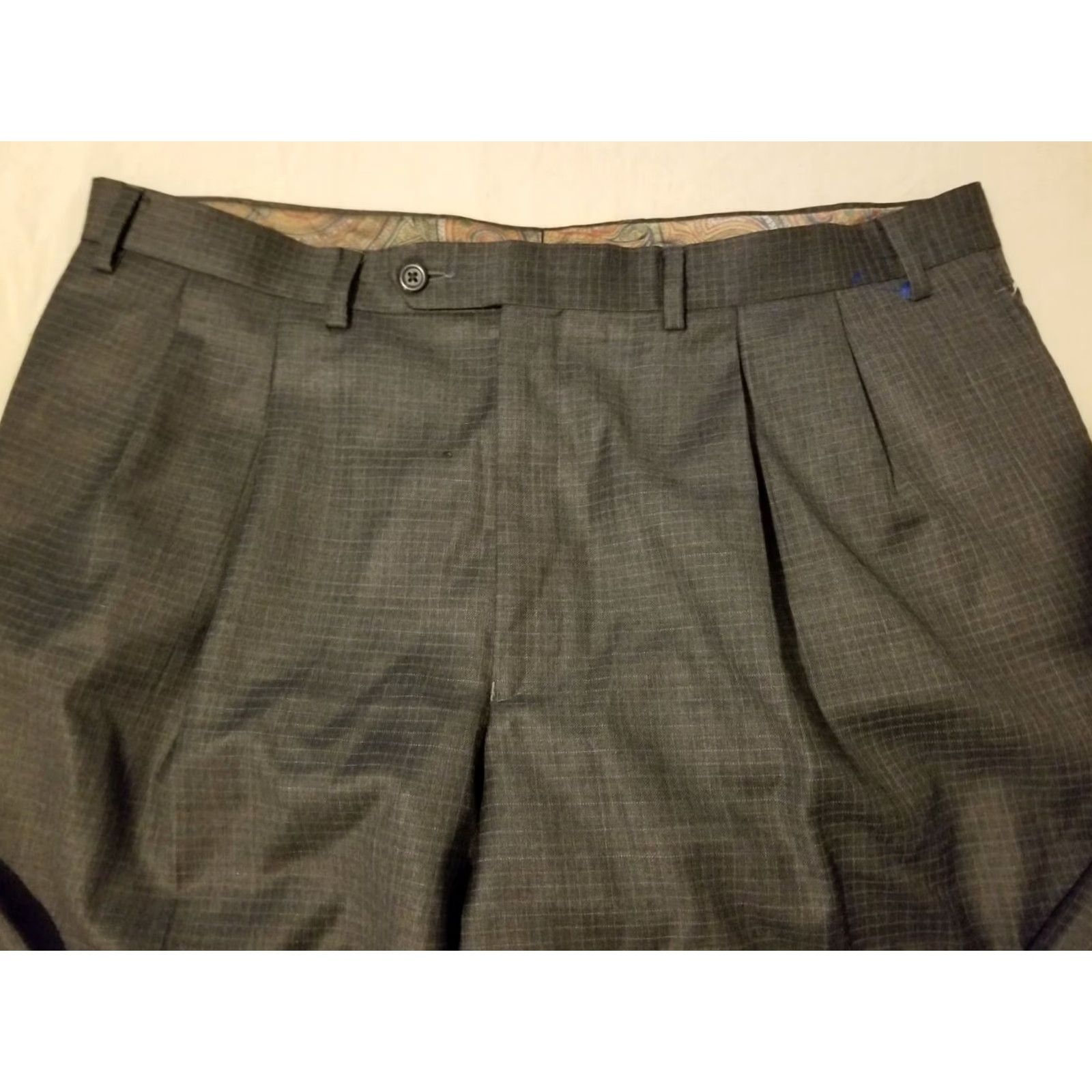 Polo Ralph Lauren VINTAGE Mens Polo Ralph Lauren Wool Dress Pants 38x30 Gray Slack Chino Khaki Trouser Size US M / EU 48-50 / 2 - 4 Thumbnail