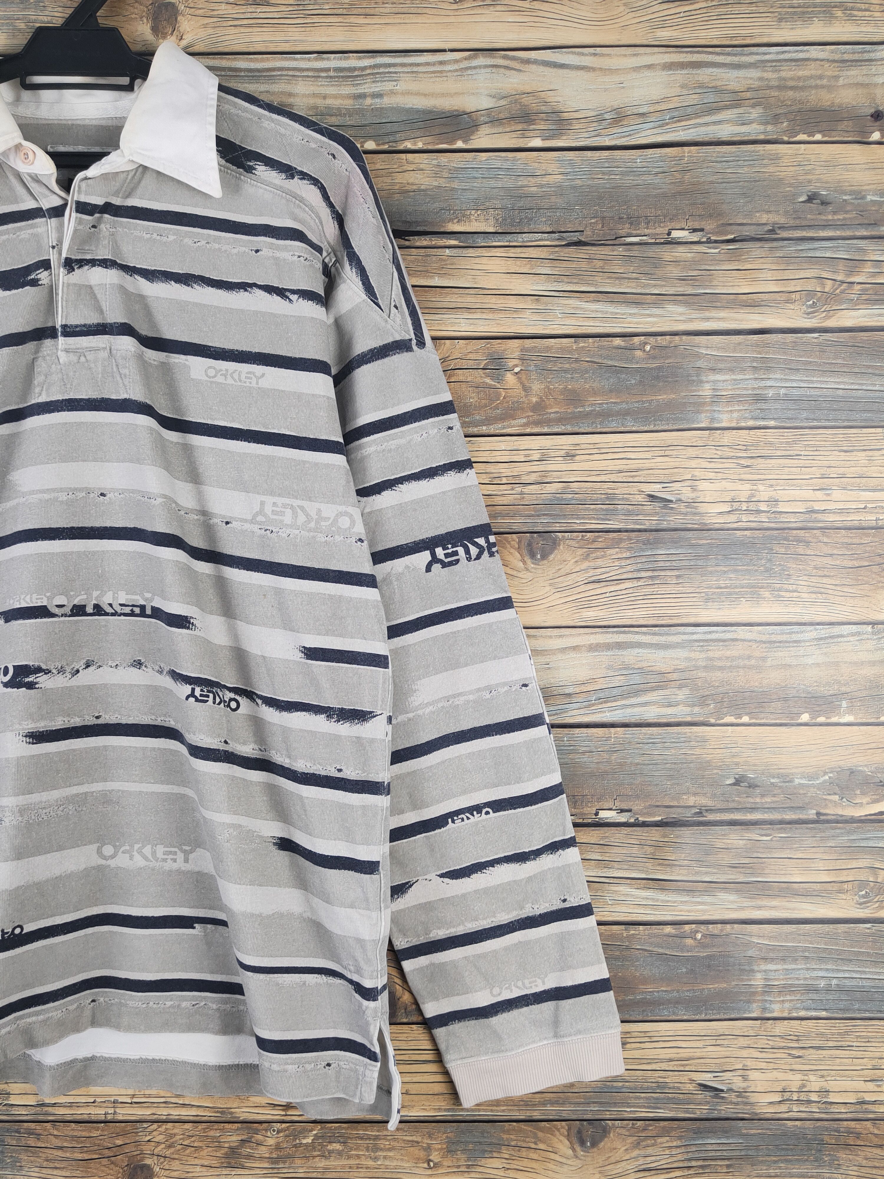 Oakley DL Oakley Gray Long Sleeve Polo Shirts #1723 Size US M / EU 48-50 / 2 - 5 Thumbnail