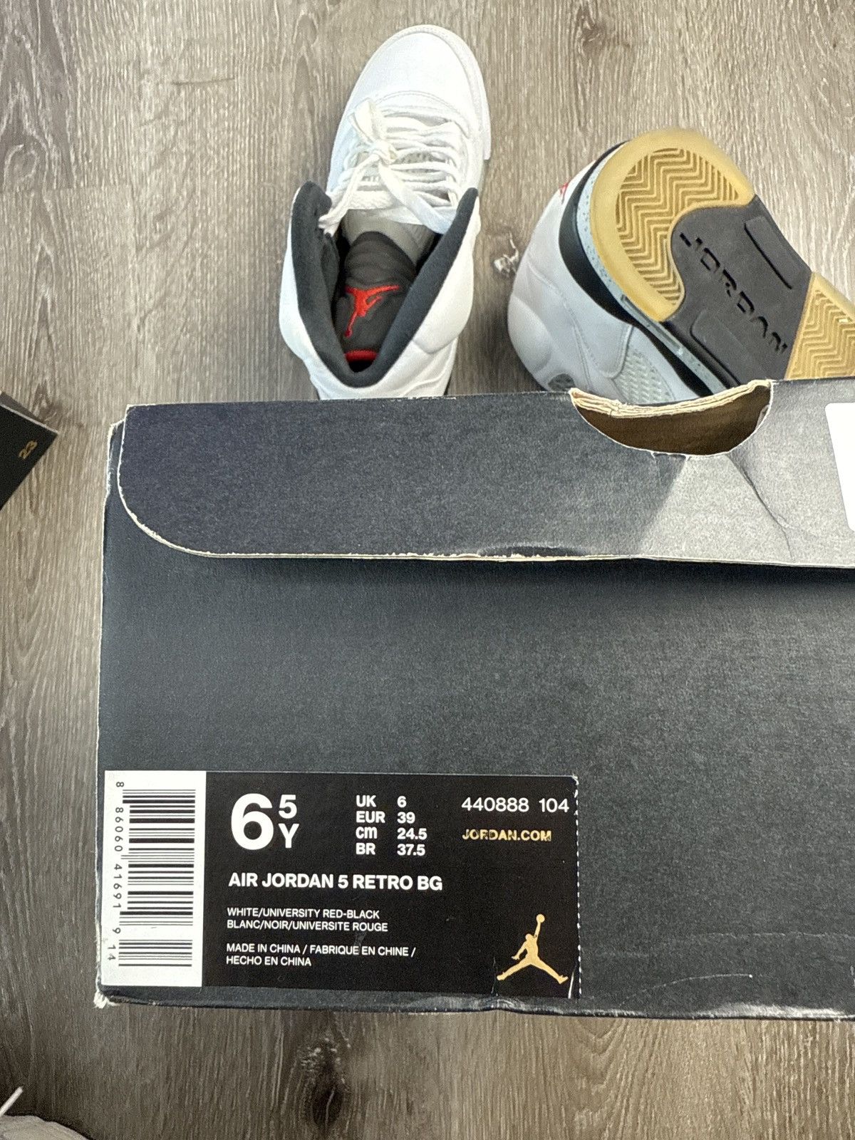 Jordan Brand Air Jordan 5 “White Cement” (GS) **PRE-OWNED** Size US 6.5 / EU 39-40 - 8 Thumbnail